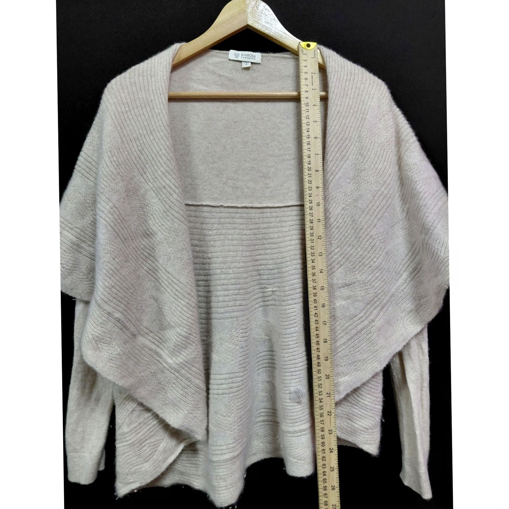 Vintage KINROSS CASHMERE Cardigan S Beige Knit 100% Cashmere Solid Women Size S / US 4 / IT 40 - 6 Thumbnail