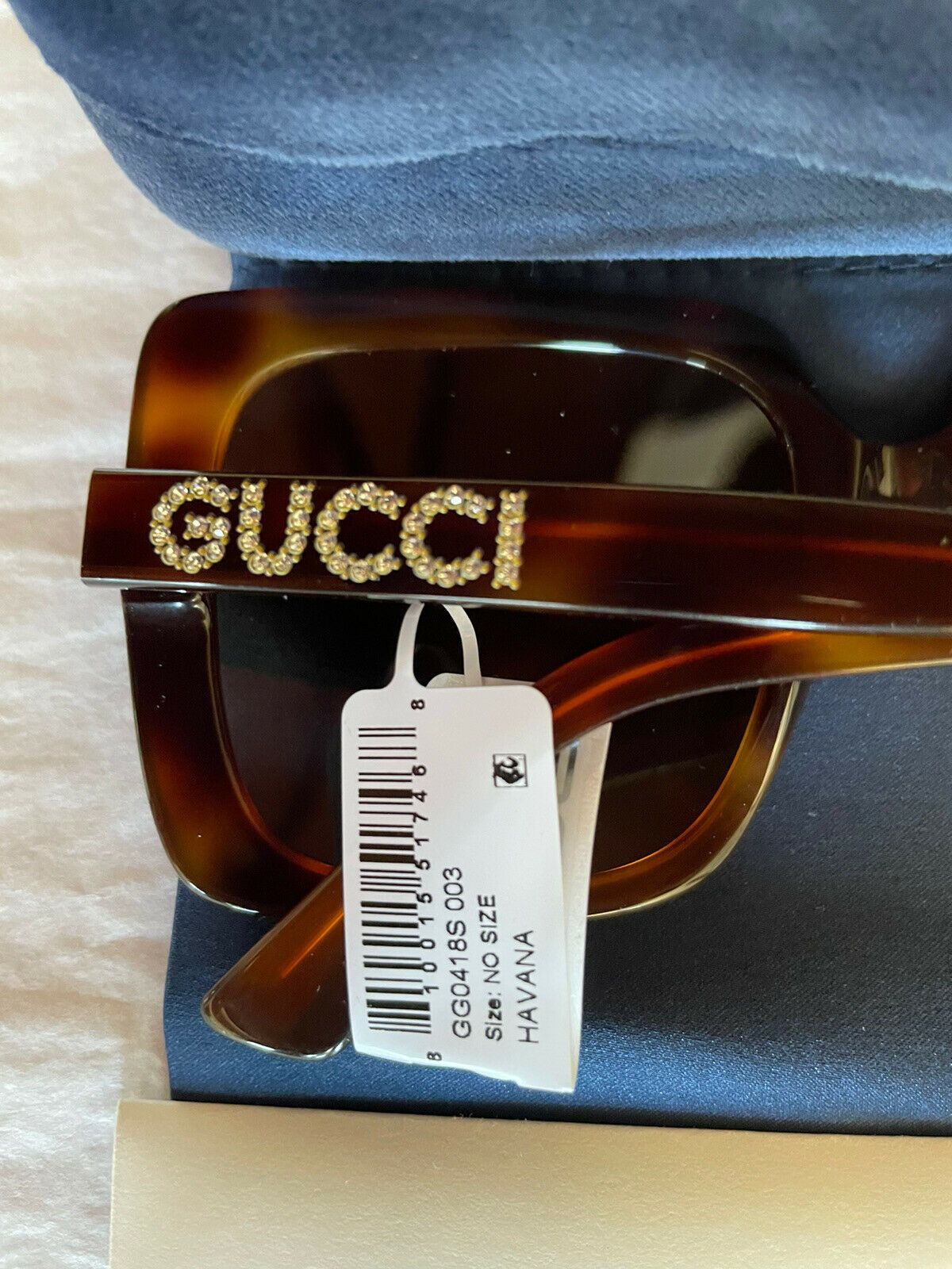 Gucci GUCCI GG0418S 003 Havana Oversized Rectangular Sunglasses Size ONE SIZE - 9 Thumbnail