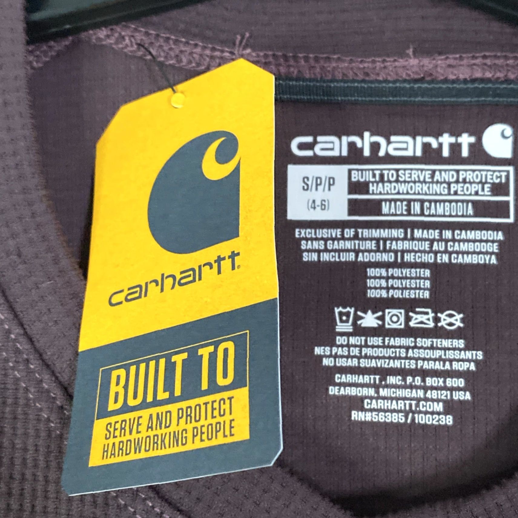 Carhartt Carhartt Force Midweight Base Layer Tec Crewneck Deep Wine MSRP 9.99 S Women Long Sleeve Pullover Logo Thermal Workwear Casual Travel Size S / US 4 / IT 40 - 6 Thumbnail