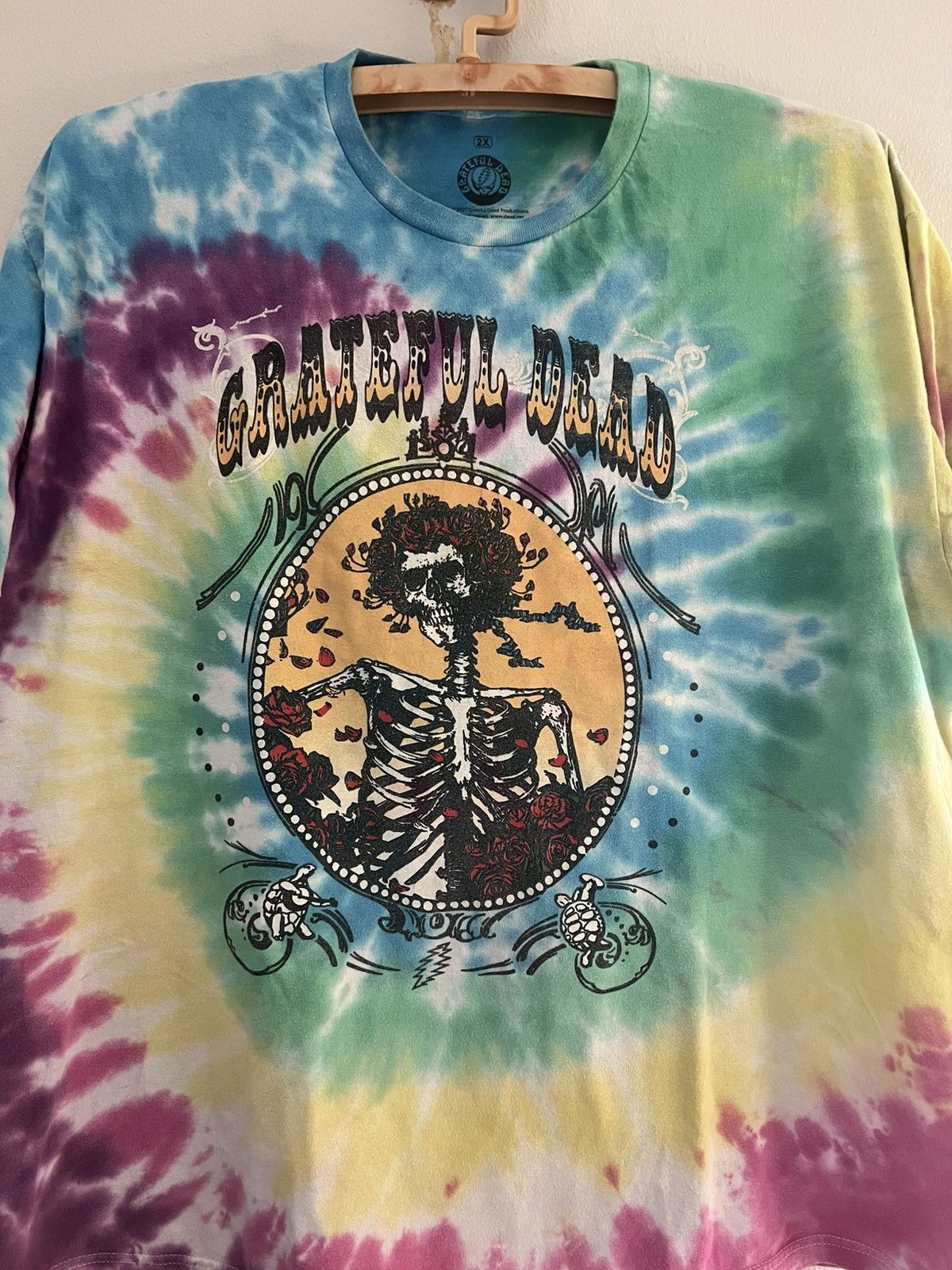 Band Tees Grateful Dead Tie Dye Skeleton Roses Tee 2XL Size US XXL / EU 58 / 5 - 1 Thumbnail