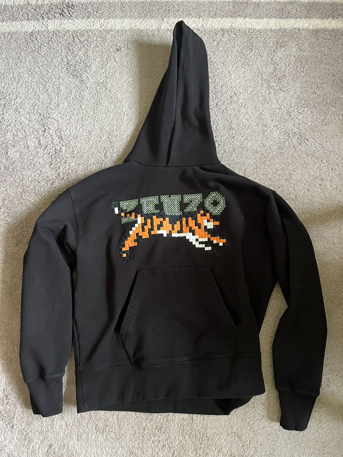 image of Kenzo x Nigo “Pixel Tiger” Hoodie in Black, Men's (Size Medium)
