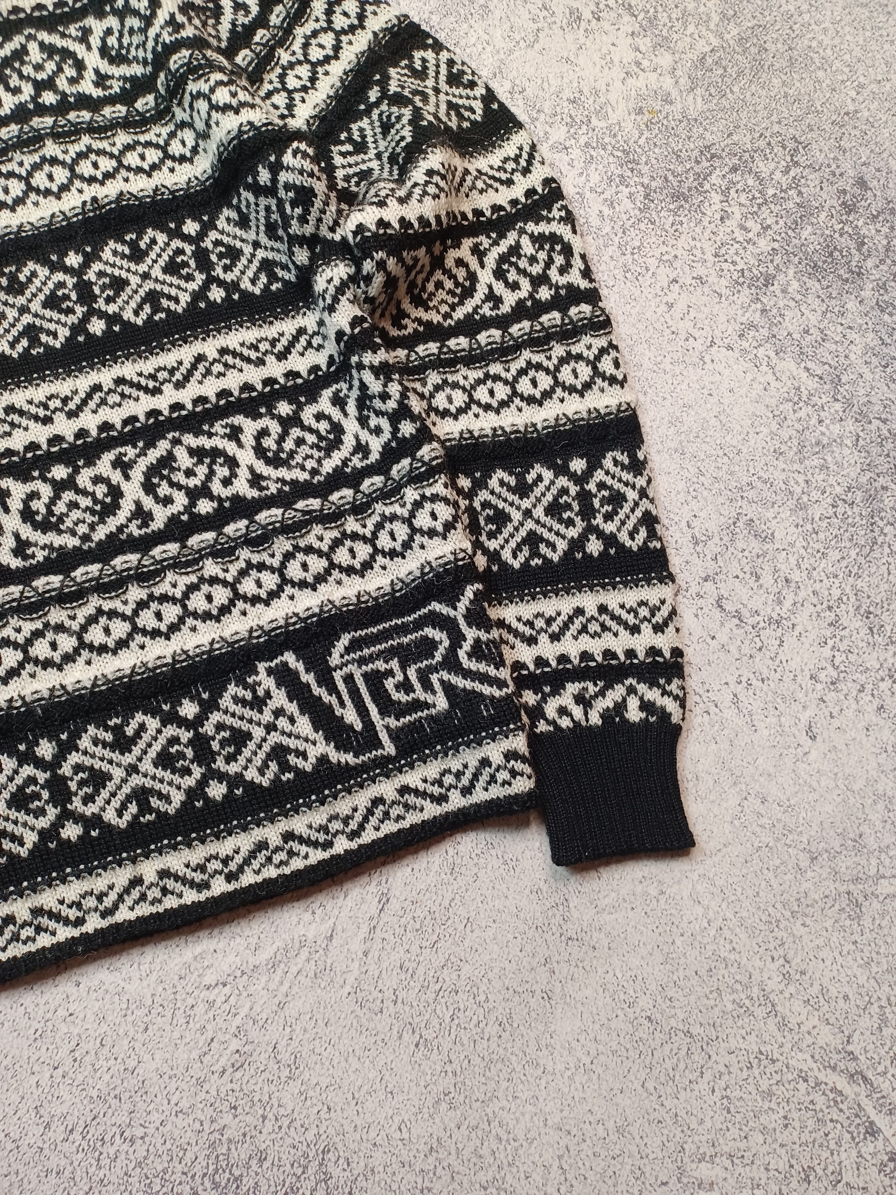 Versace Versace Bold Logo Knit Sweater - Black & White Monochrome Size US M / EU 48-50 / 2 - 4 Thumbnail