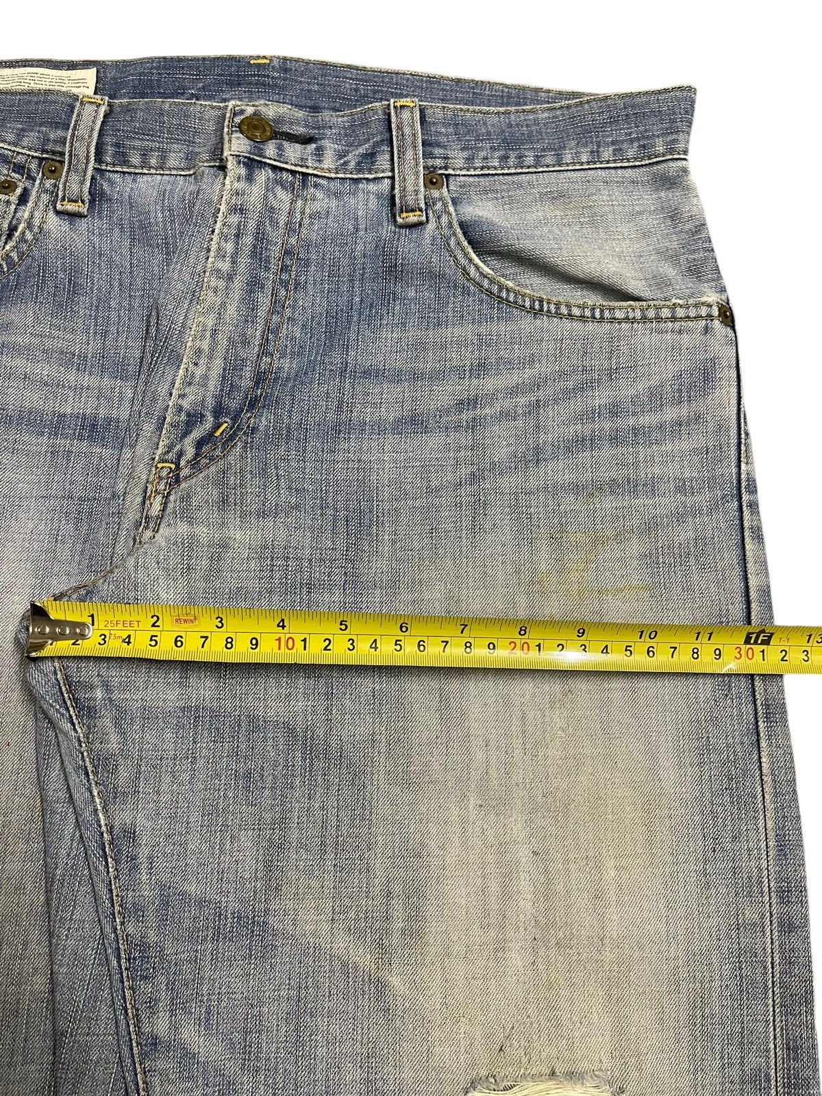 Edwin Vintage Edwin 503z Blue Faded Wash Distressed Baggy Jeans Size US 35 - 16 Thumbnail