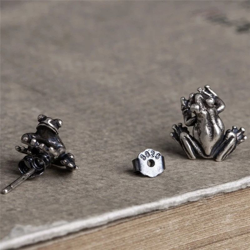 Jewelry Cute Froggies Stud Earrings 925 Sterling Charm Earring Gift Size ONE SIZE - 7 Thumbnail