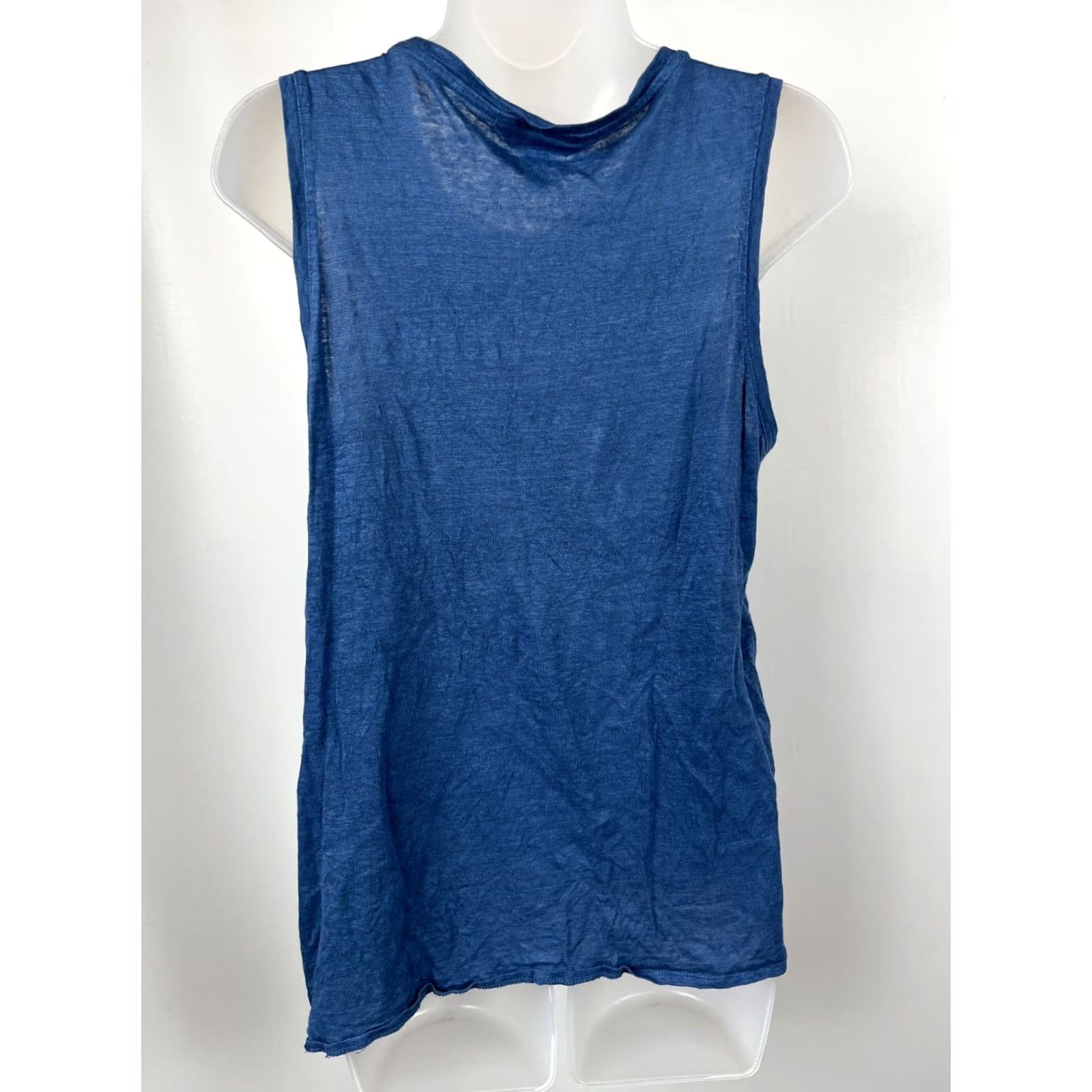Banana Republic Banana Republic Tank Womens Medium Blue Pullover Sleeveless Round Neck Shirt Top Linen Polyester Casual Summer/ Spring Womens Regular M Blue Tank Top Size M / US 6-8 / IT 42-44 - 5 Thumbnail