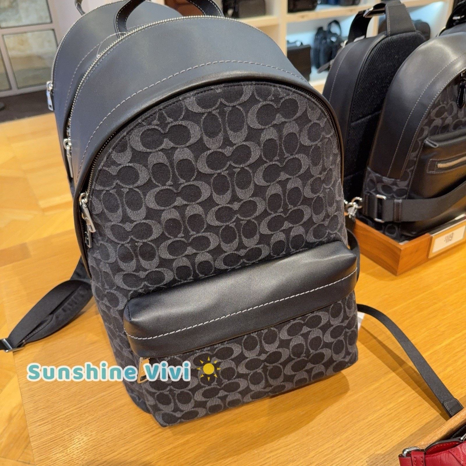Coach NWT Coach Taylor Backpack Signature Denim Silver/Black CDC49 Size ONE SIZE - 4 Thumbnail