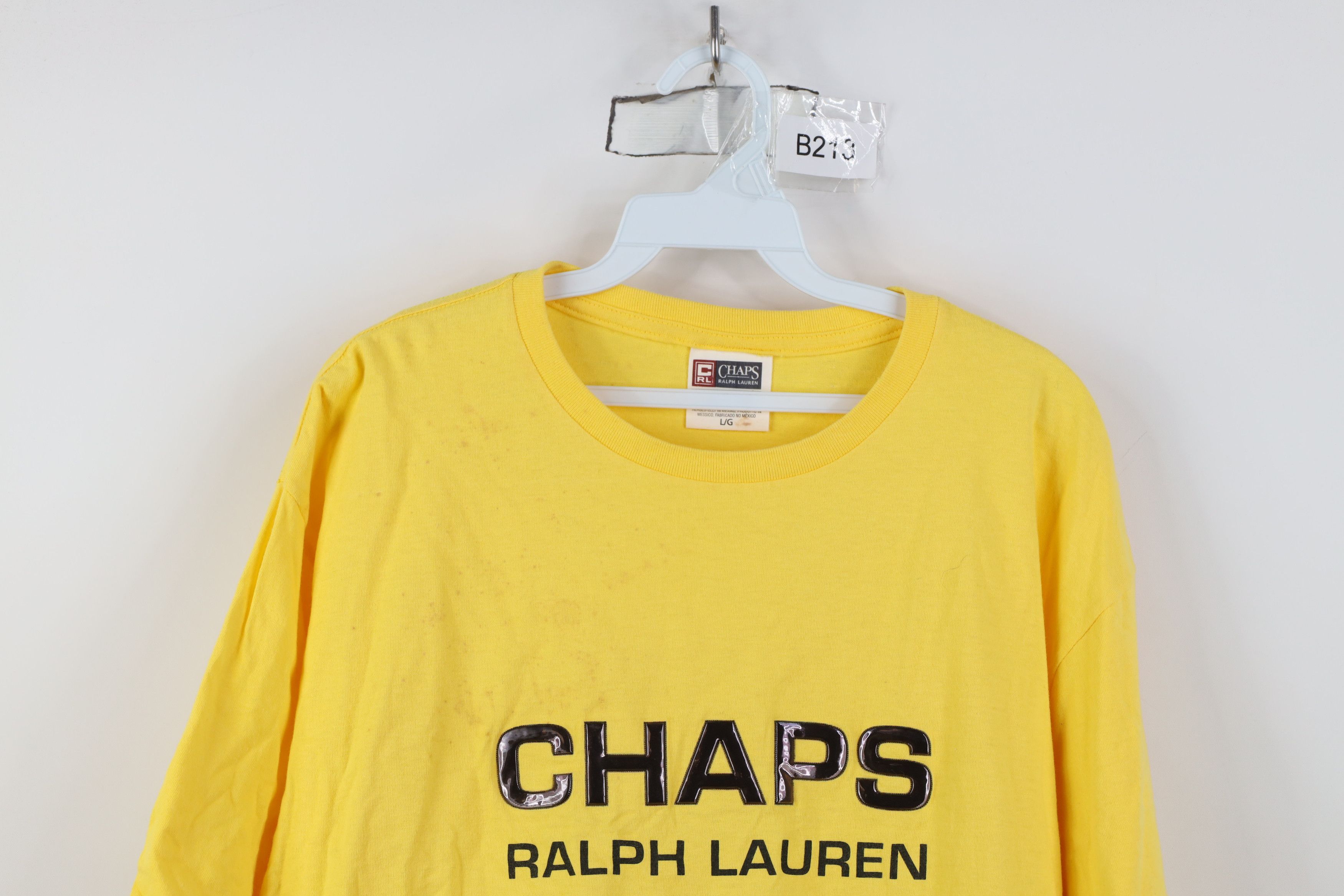 Ralph Lauren Vintage 90s Y2K Chaps Ralph Lauren Spell Out T-Shirt Yellow Size US L / EU 52-54 / 3 - 2 Thumbnail