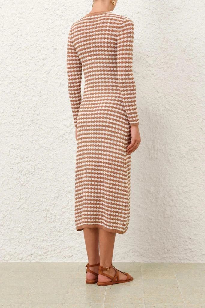 Zimmermann oc11z0126 Everly Scallop Knit Midi Dress in Tan/cream Size S / US 4 / IT 40 - 3 Thumbnail