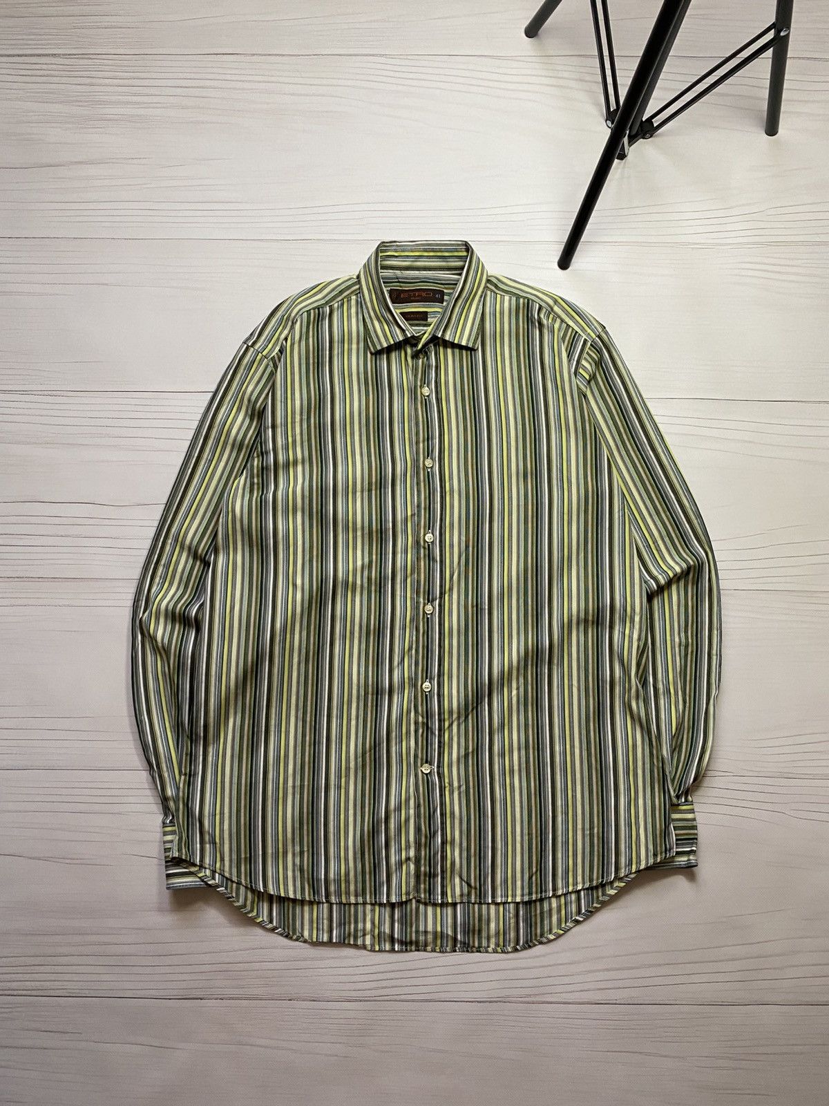 Etro × Vintage Vintage Etro Via Spartaco 3 striped designy button up shirt Size US L / EU 52-54 / 3 - 1 Thumbnail