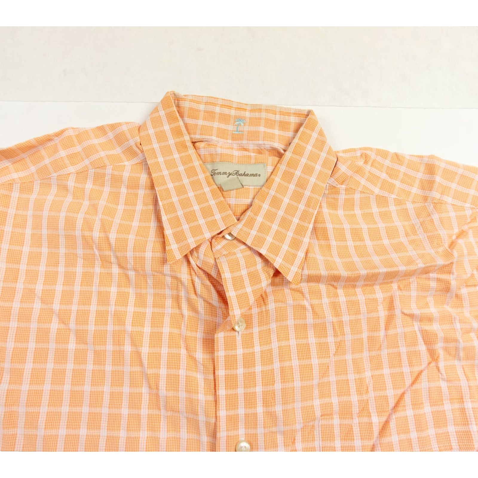 Tommy Bahama Tommy Bahama Button-Up Shirt Mens 16.5 Orange Check Long Sleeve Collared Casual Size US L / EU 52-54 / 3 - 2 Thumbnail