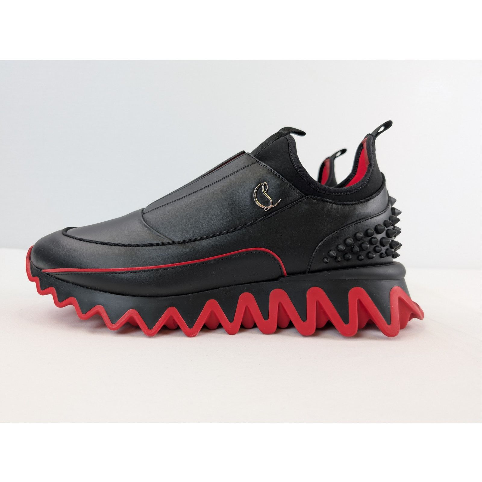 Christian Louboutin o1rshd1 Sharkyloub SP Spikes Flat Sneakers in Black Size US 13 / EU 46 - 10 Thumbnail