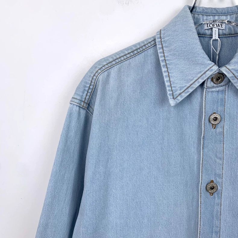 Loewe Loewe Light blue collar cotton denim shirt Size XS / US 0-2 / IT 36-38 - 3 Thumbnail