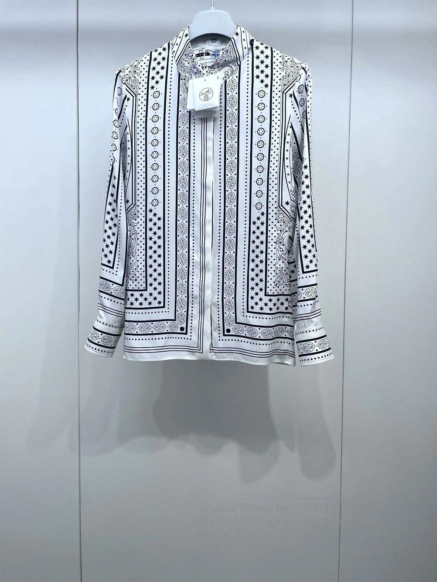 Hermes Hermes Crystal Valley Silk Shirt. Size US XS / EU 42 / 0 - 1 Thumbnail