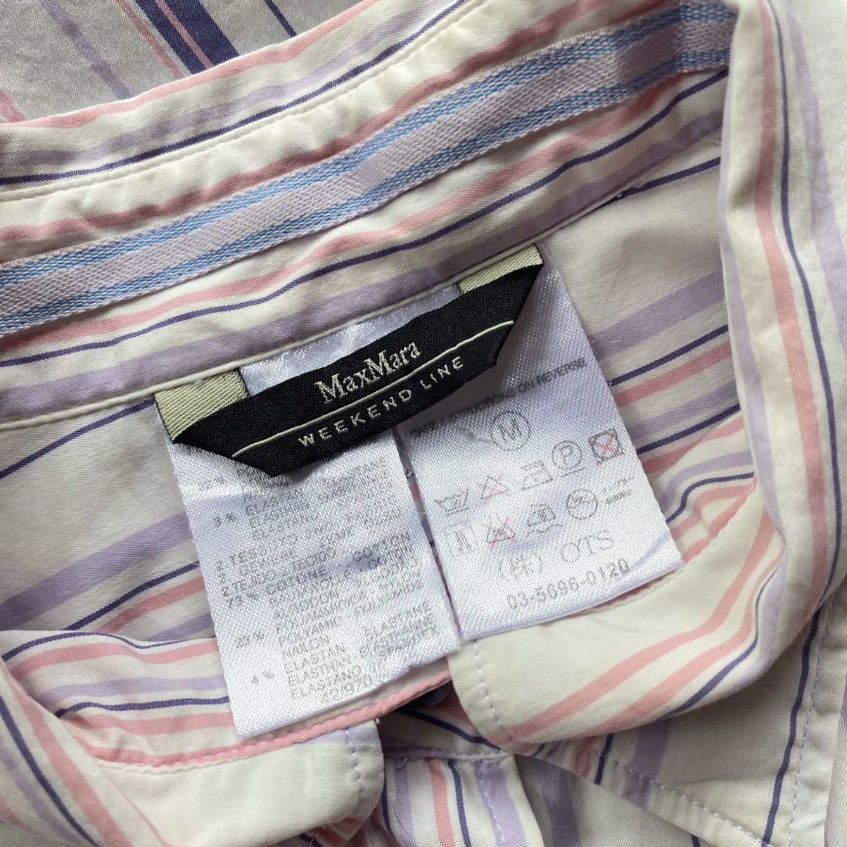 Max Mara Max Mara White Striped Long Sleeve Button-Up Shirt Size M / US 6-8 / IT 42-44 - 12 Thumbnail