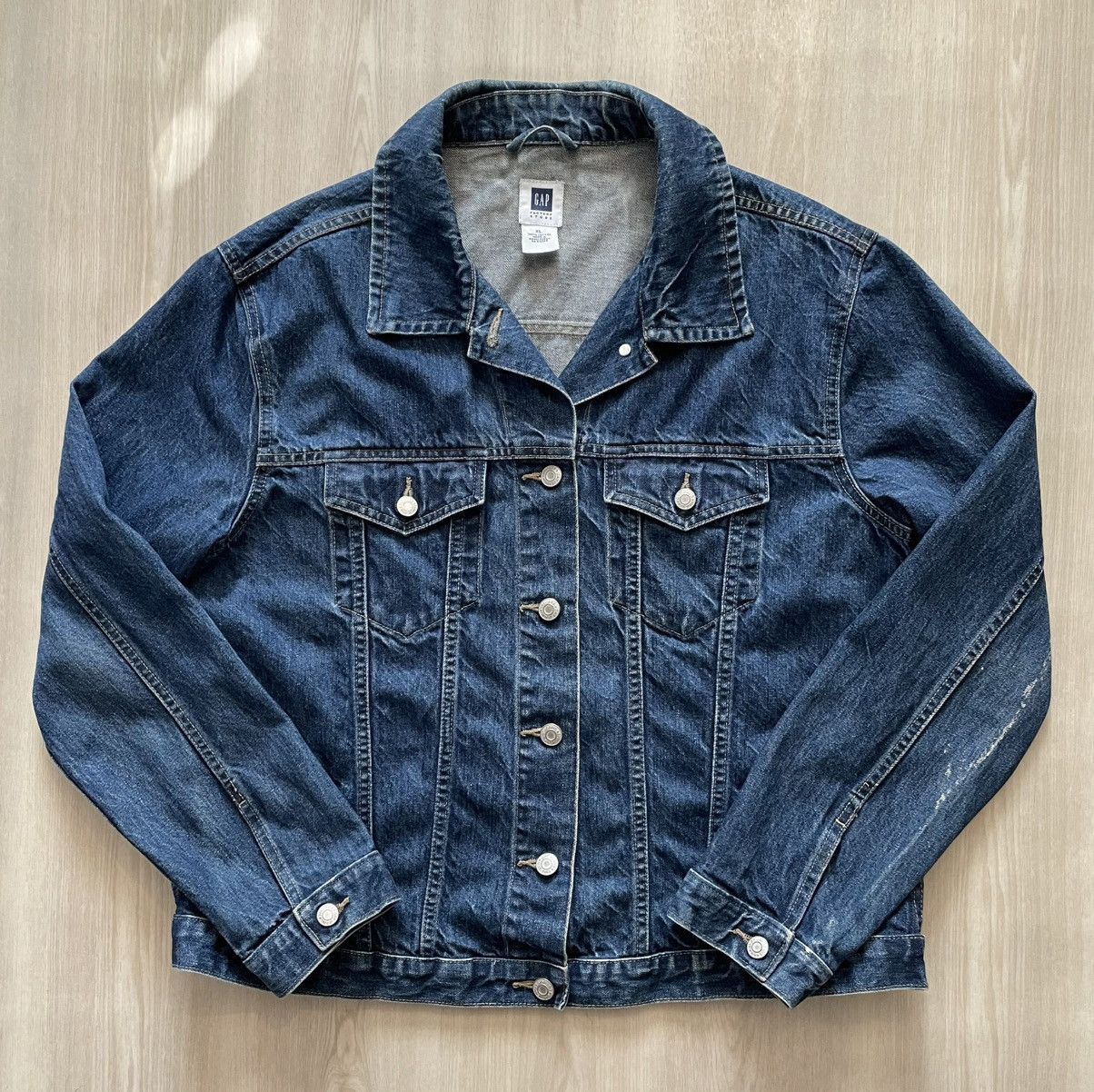 Gap VTG Y2K 01 Gap Denim Trucker Jacket Womens XL *thrashed Size XL / US 12-14 / IT 48-50 - 1 Thumbnail