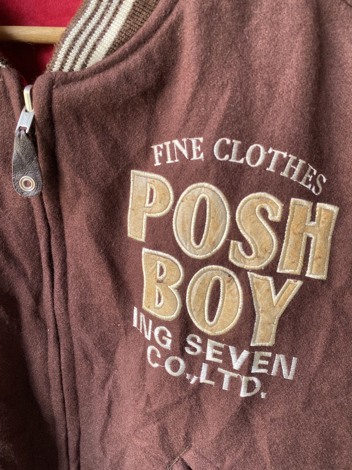 Japanese Brand F/W 1990 Posh Boy Reversible Wool Bomber Jacket Size US L / EU 52-54 / 3 - 8 Thumbnail