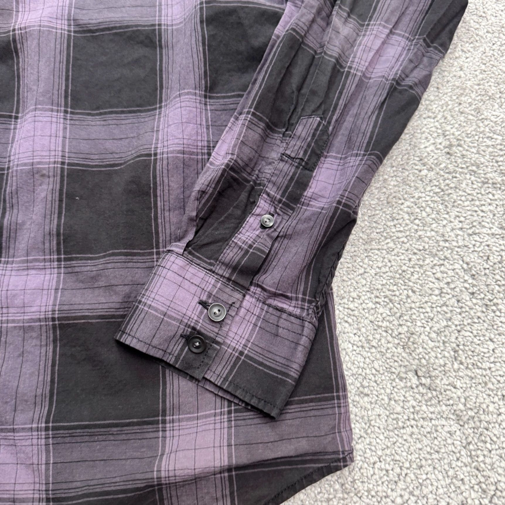 Gap VINTAGE Gap Western Yoke Button-Down Shirt Mens Medium Purple Plaid Cotton Casual Size US M / EU 48-50 / 2 - 6 Thumbnail