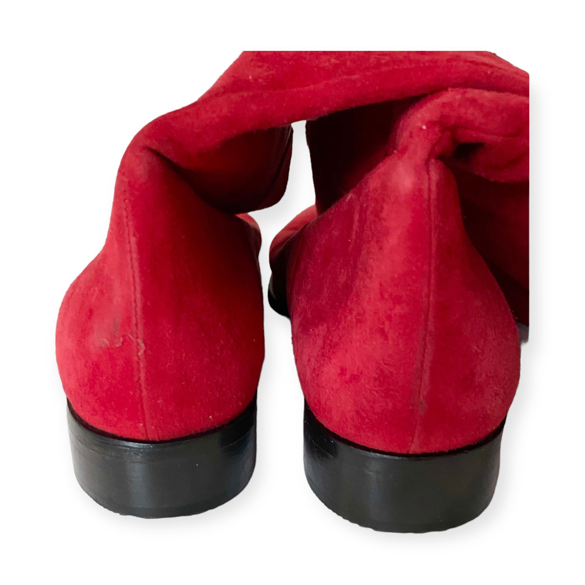Yves Saint Laurent Vintage Yves Saint Laurent red suede long boots, Size 7 Size US 7 / IT 37 - 9 Thumbnail
