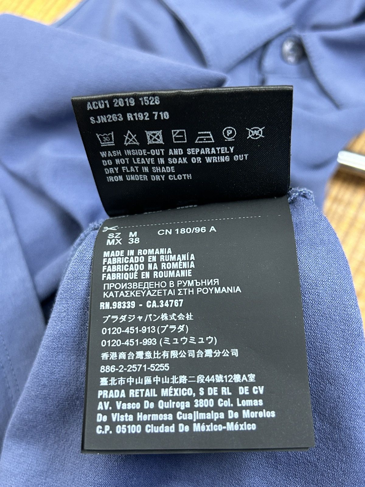 Prada Prada SS19 Nylon Pocket Collared Polo Long Sleeve Blue M Size US M / EU 48-50 / 2 - 9 Thumbnail
