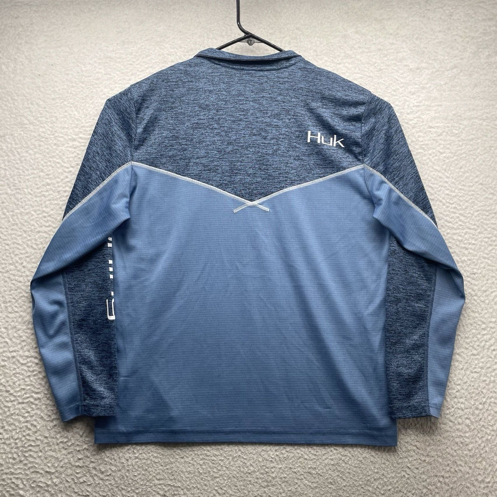 Vintage Huk Airweight Pullover Mens Large 1/4 Zip Blue Heather Tech Performance Fishing Shirt Size US L / EU 52-54 / 3 - 7 Thumbnail