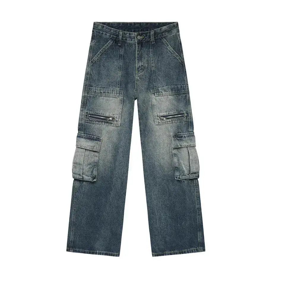 Japanese Brand Retro loose high street pocket jeans Size US 32 / EU 48 - 5 Thumbnail