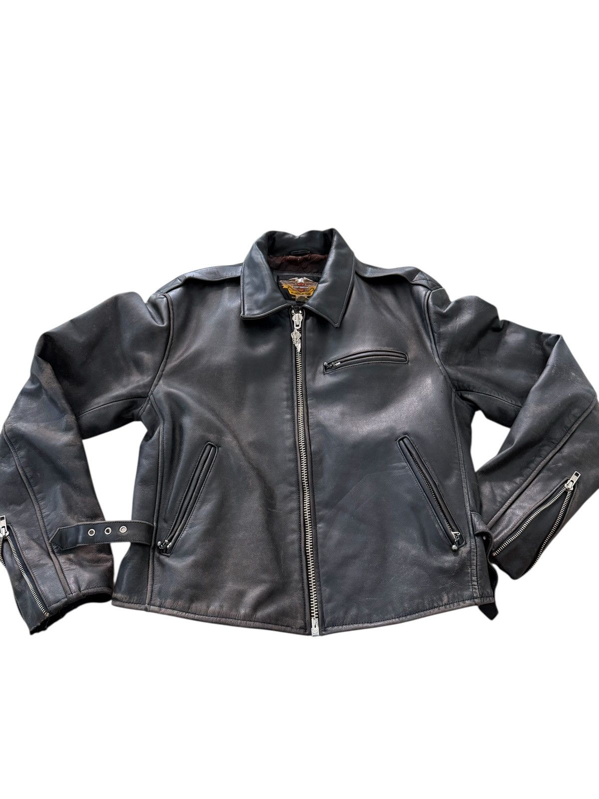 Harley Davidson ☠️☠️Vintage 80's Harley Davidson rider punk leather jacket Size US L / EU 52-54 / 3 - 12 Thumbnail