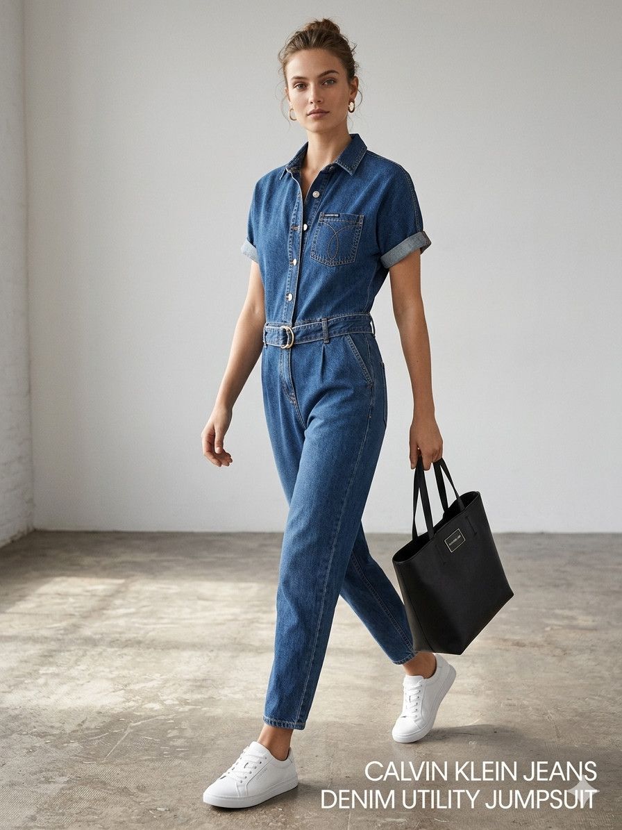 Calvin Klein Calvin Klein denim jumpsuit, size 14 Size 36" / US 14 / IT 50 - 1 Thumbnail