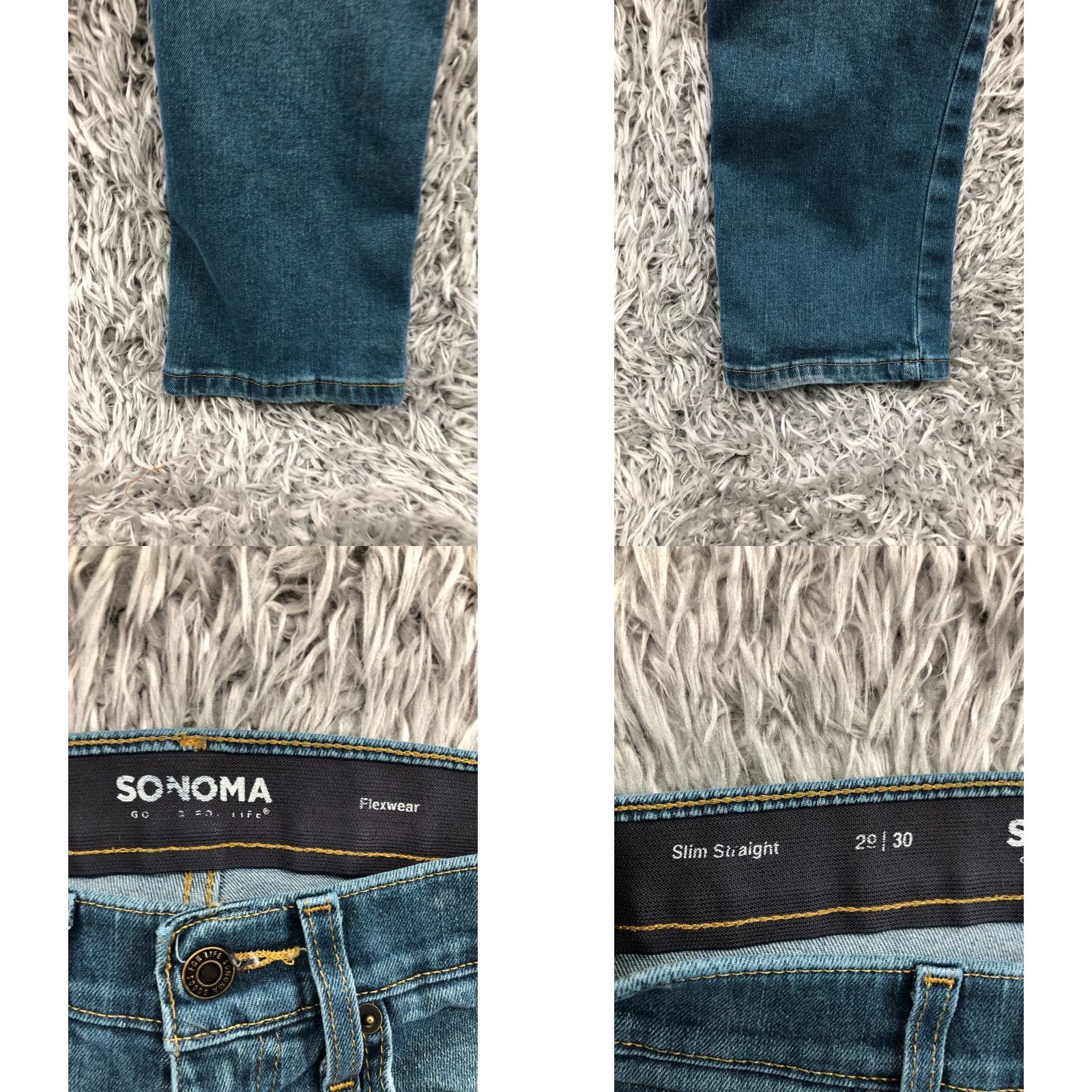 Vintage Sonoma Jeans Slim Straight 29x30 Mens Mid Wash Blue Stretch Denim 5-Pocket Slim Fit Medium Wash Sonoma Goods for Life Brand Mens Size US 29 - 8 Thumbnail