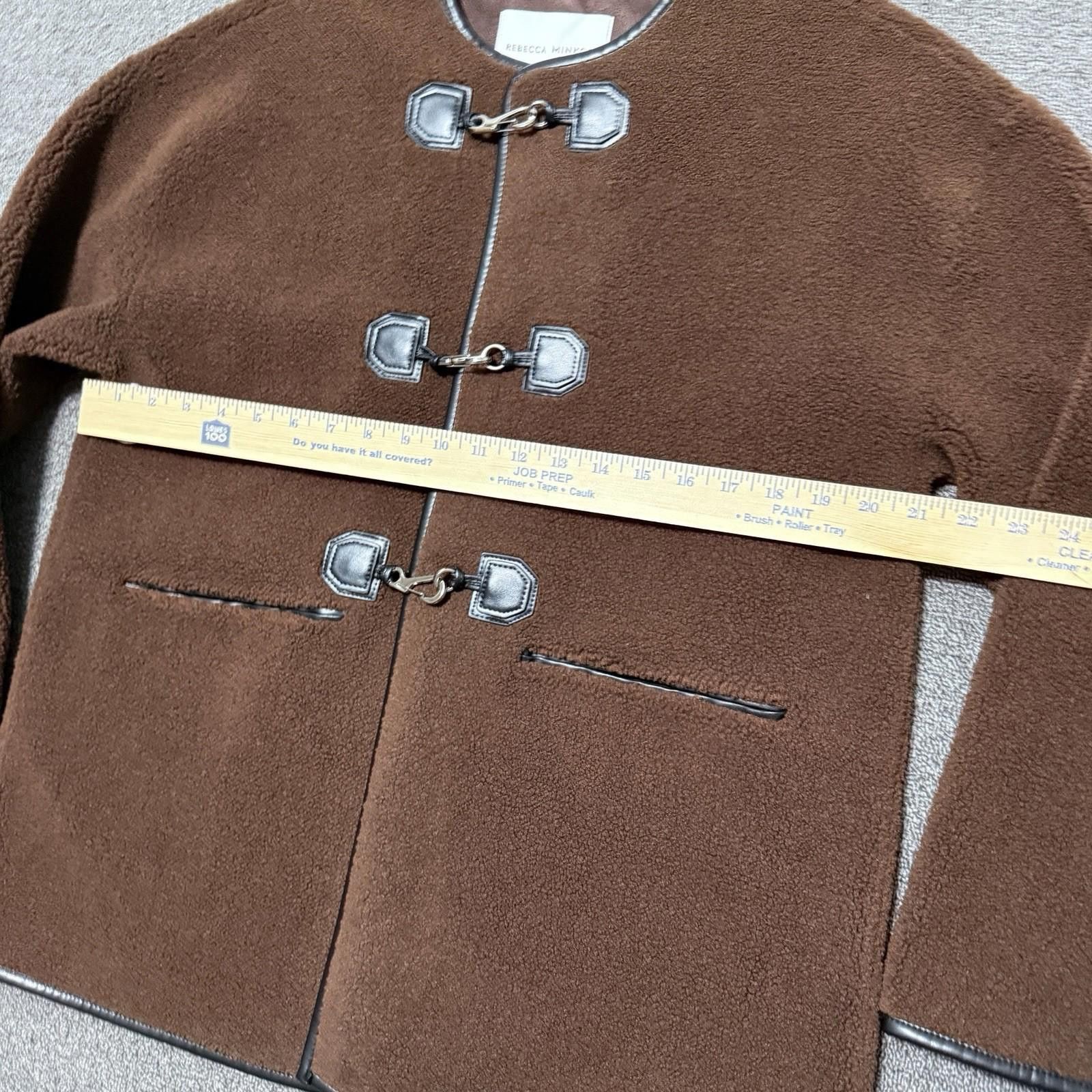 Other NWT Rebecca Minkoff Chocolate Shearling Toggle Jacket Small Size S / US 4 / IT 40 - 6 Thumbnail