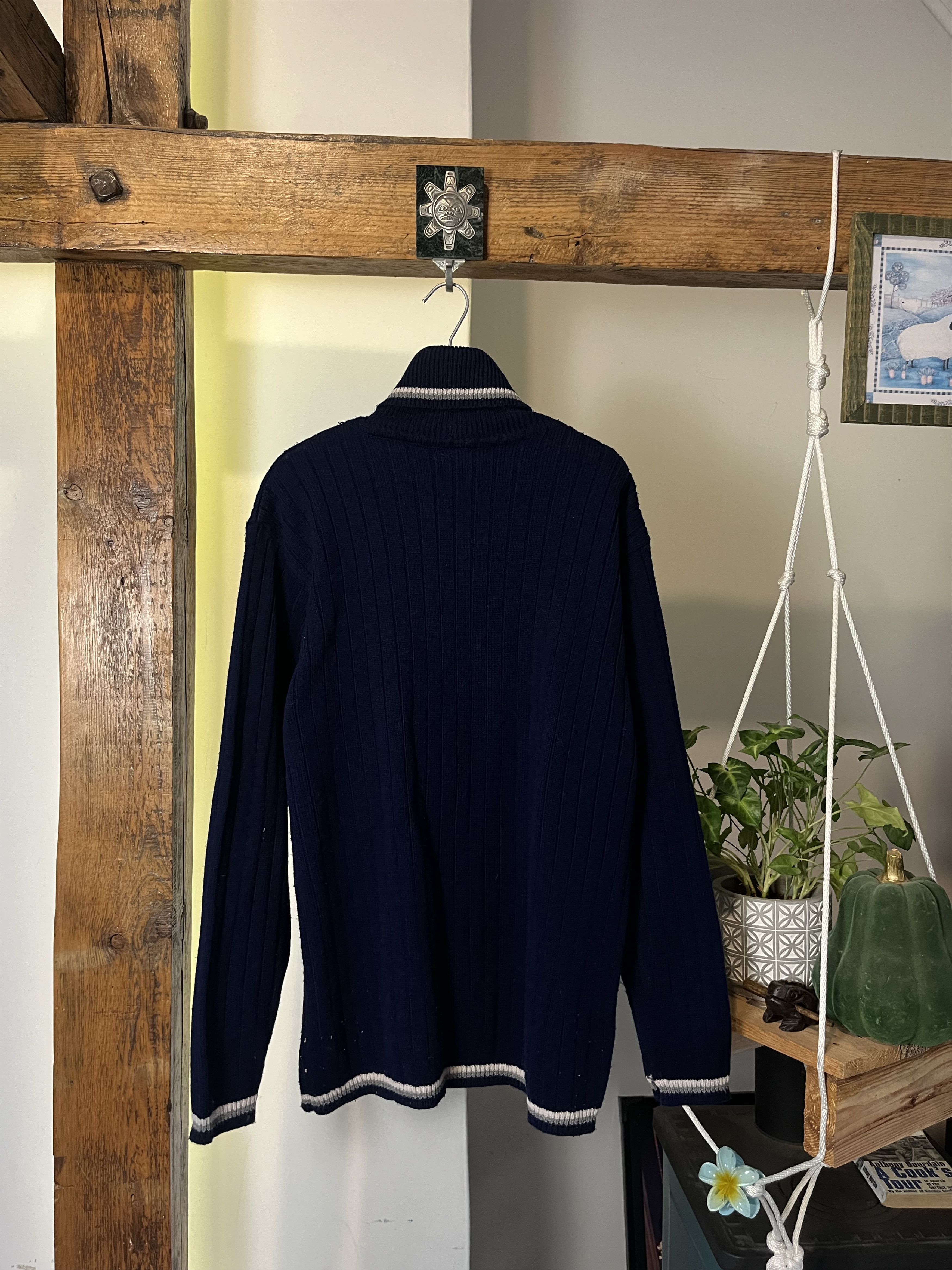 Diesel × Vintage Vintage 90s Diesel Turtleneck Knitwear Big Logo Size US XL / EU 56 / 4 - 2 Thumbnail