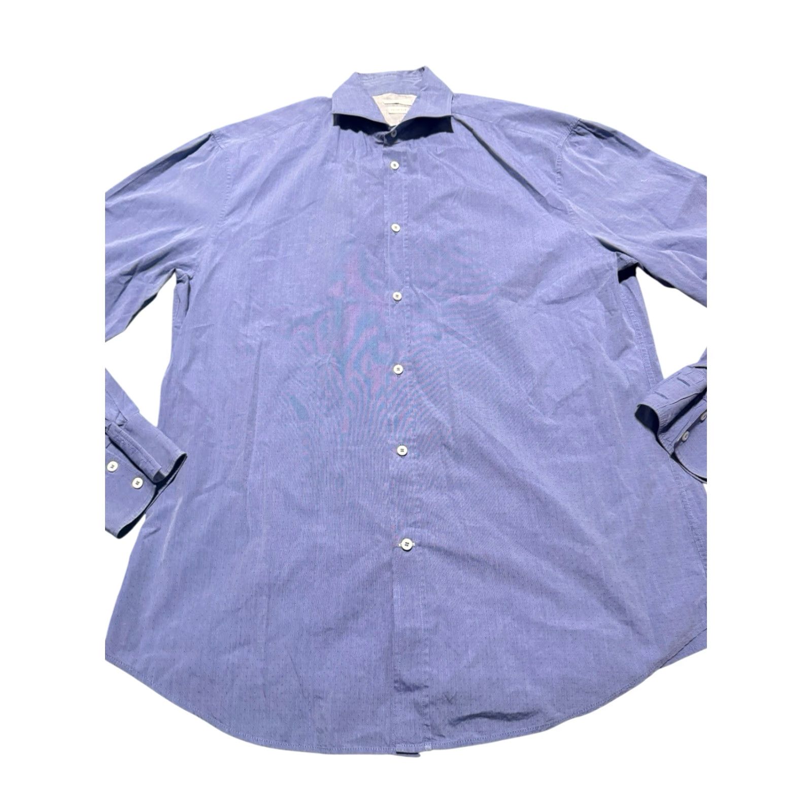 Brunello Cucinelli Brunello Cucinelli Shirt Button-Down 2XL Men Slim Fit Blue Cotton Long Sleeve Button-Up Collared Classic Italian Designer Fashion Size US XXL / EU 58 / 5 - 2 Thumbnail