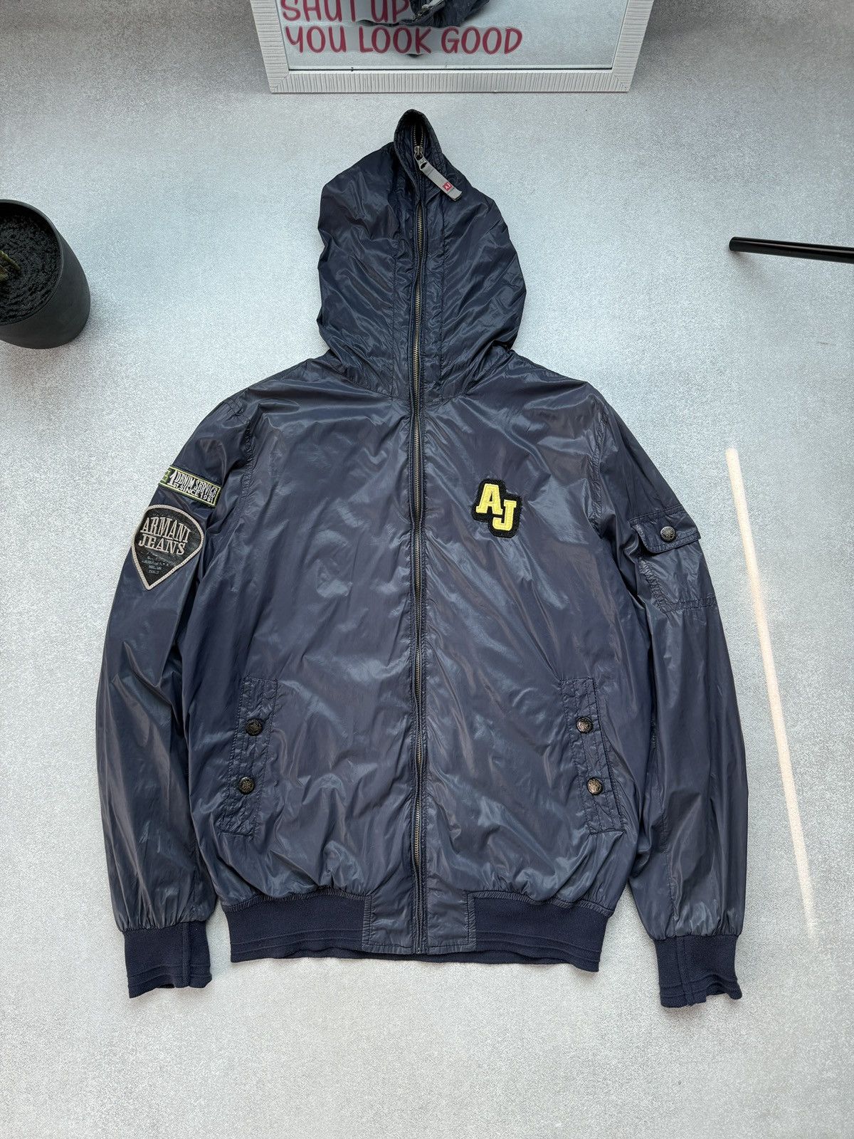 Armani Armani Jeans Ninja Windbreaker Jacket Vintage Full Zip Y2K Size US XL / EU 56 / 4 - 1 Thumbnail