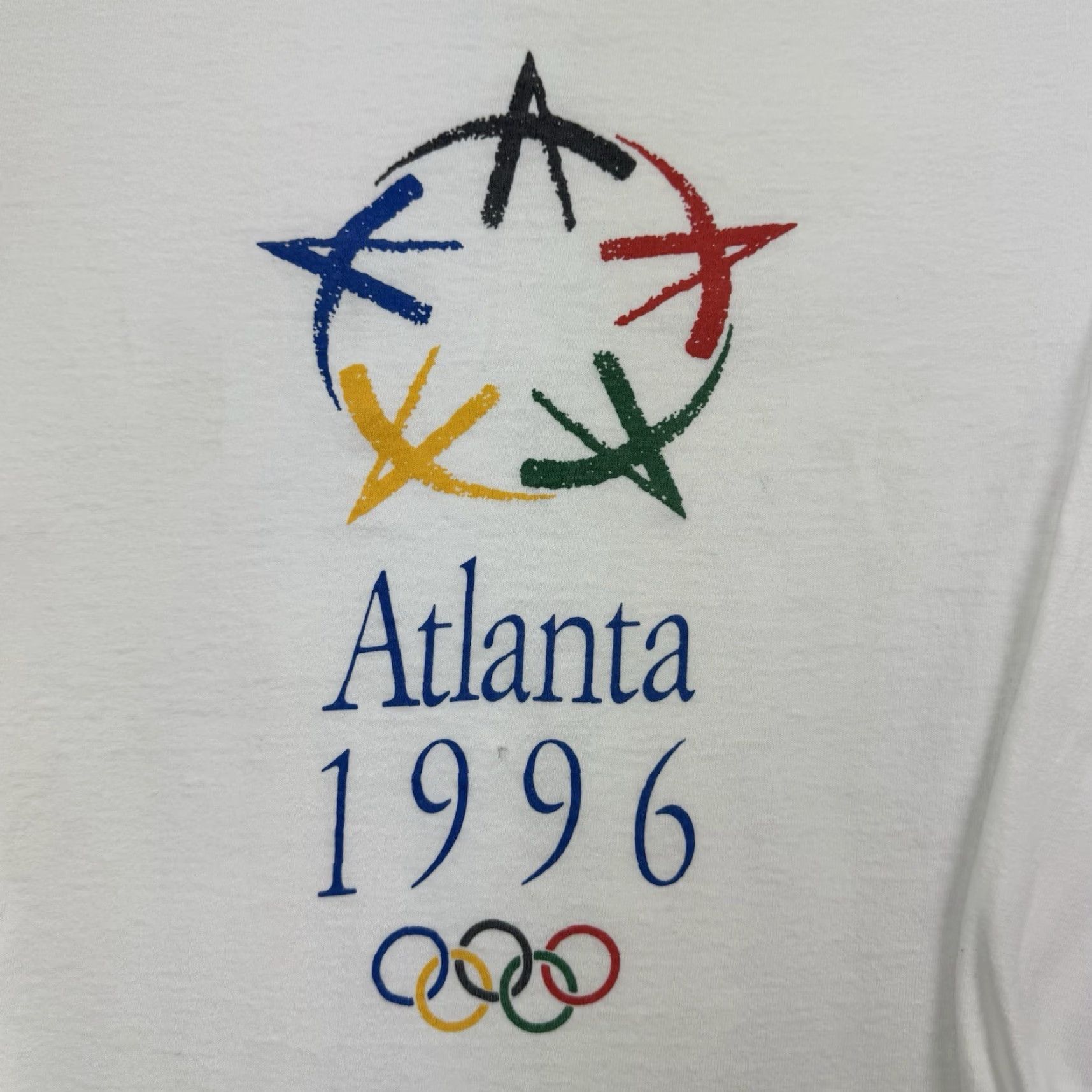 Vintage VINTAGE Atlanta Olympics Long Sleeve Shirt Adult Large 1996 Olympics Sports USA Shirt Mens Large White Cotton 90s USA Sports Oneita Size US L / EU 52-54 / 3 - 2 Thumbnail