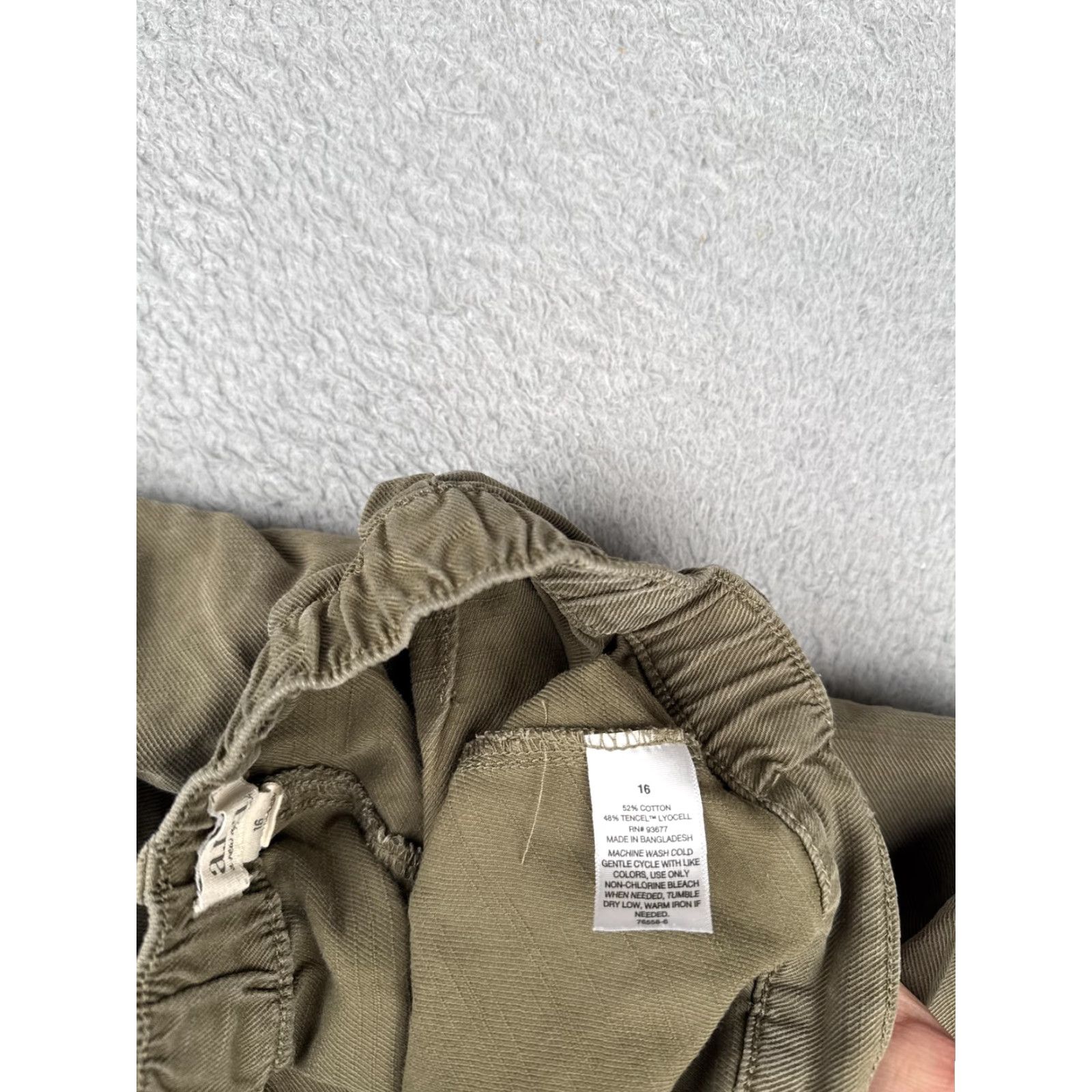 Olive a.n.a A New Approach Pants Womens 16 Olive Green Wide Leg Utility Tencel Blend Size 38" / US 16 / IT 52 - 7 Thumbnail