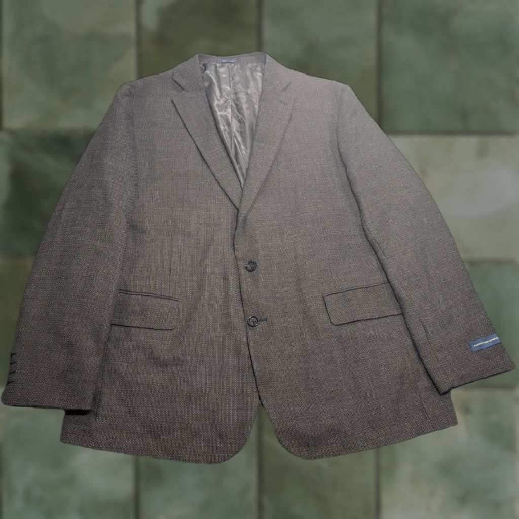 Stafford Stafford Sport Coat Men Gray Classic Fit Merino Wool 48 R Charcoal Notch Lapel Long Jacket/Coat NWOT Shirt? Size US M / EU 48-50 / 2 - 1 Thumbnail