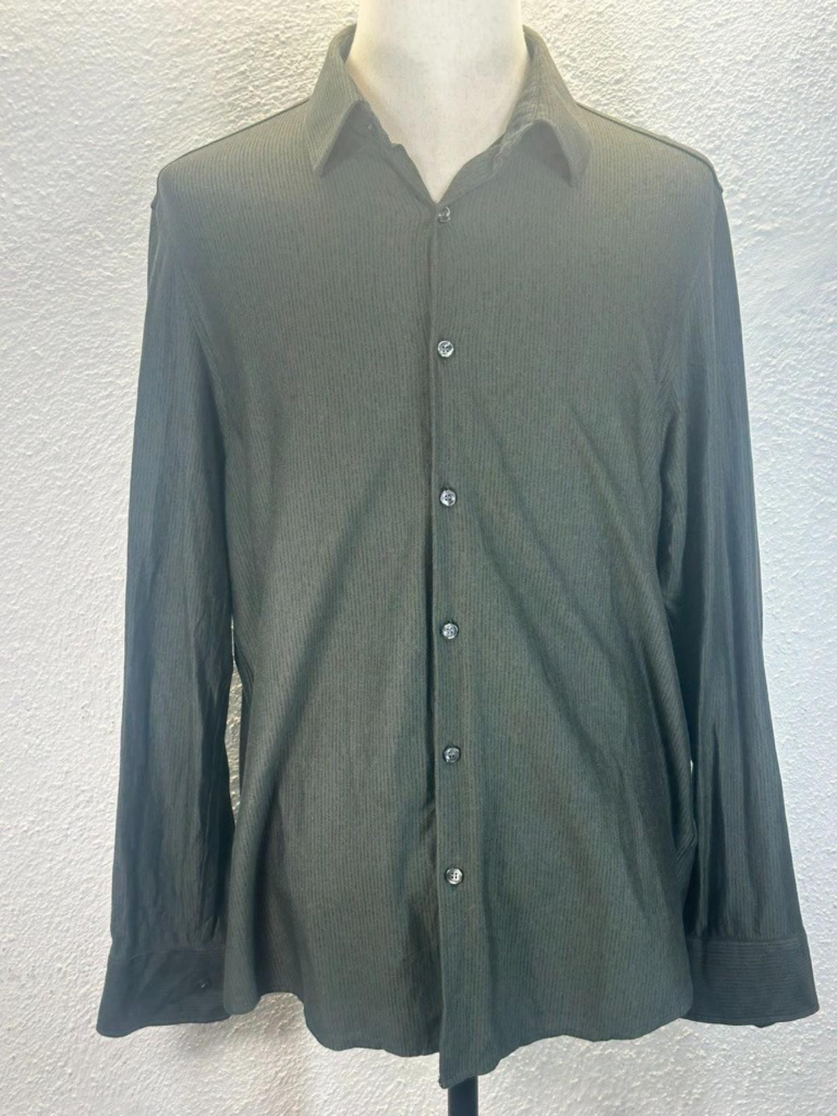 Murano Murano Men's XL Green Slim Fit Liquid Luxury Dress Shirt Size 44R - 1 Thumbnail