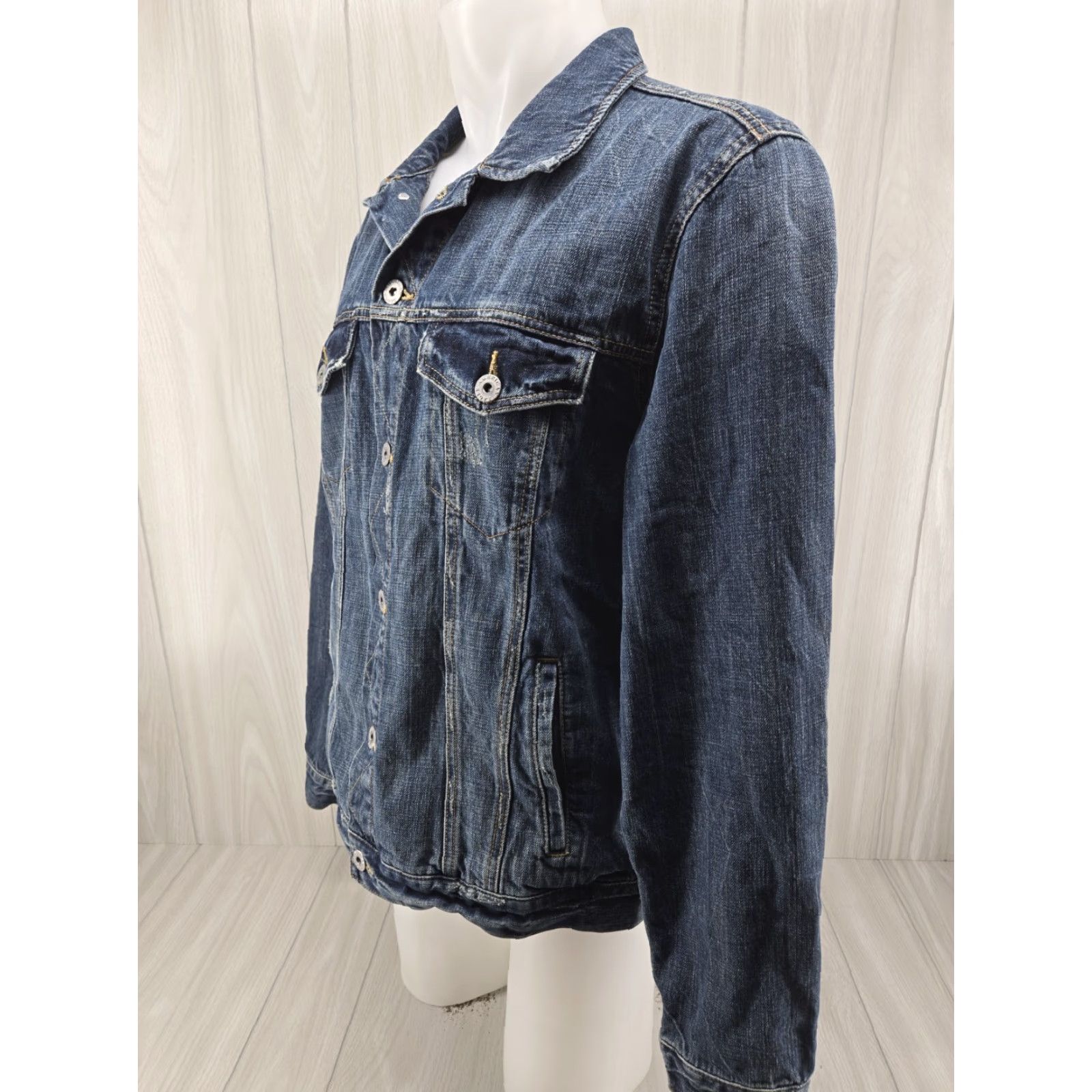 American Eagle Outfitters VINTAGE AMERICAN EAGLE Mens Jacket XL Blue Button Up Trucker Cowboy Western Denim Size US XL / EU 56 / 4 - 3 Thumbnail
