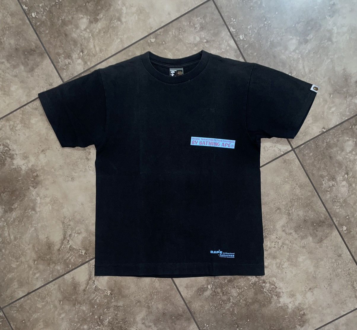 Vintage BAPE Authorized Felicitee Big Logo Tee Black