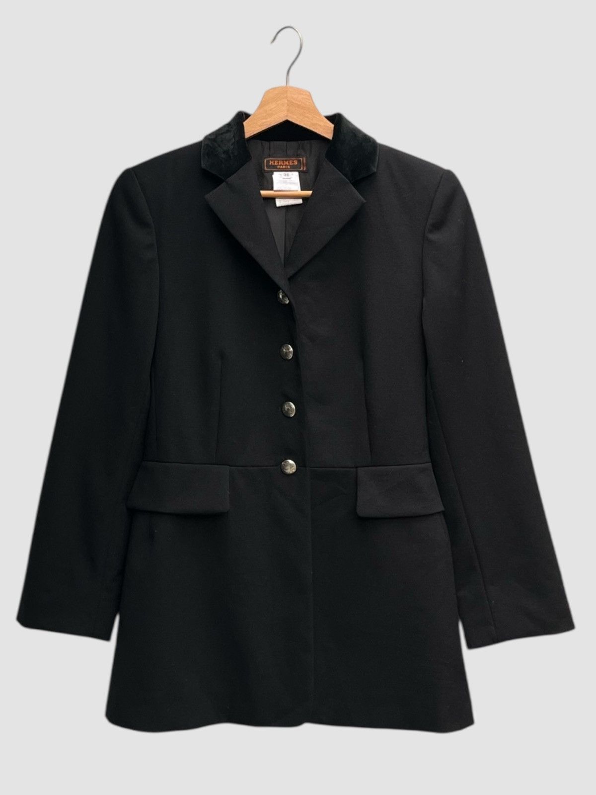 Hermes Hermes Paris Cotton Modal Blend Collar Tailored Jacket Size XS / US 0-2 / IT 36-38 - 6 Thumbnail