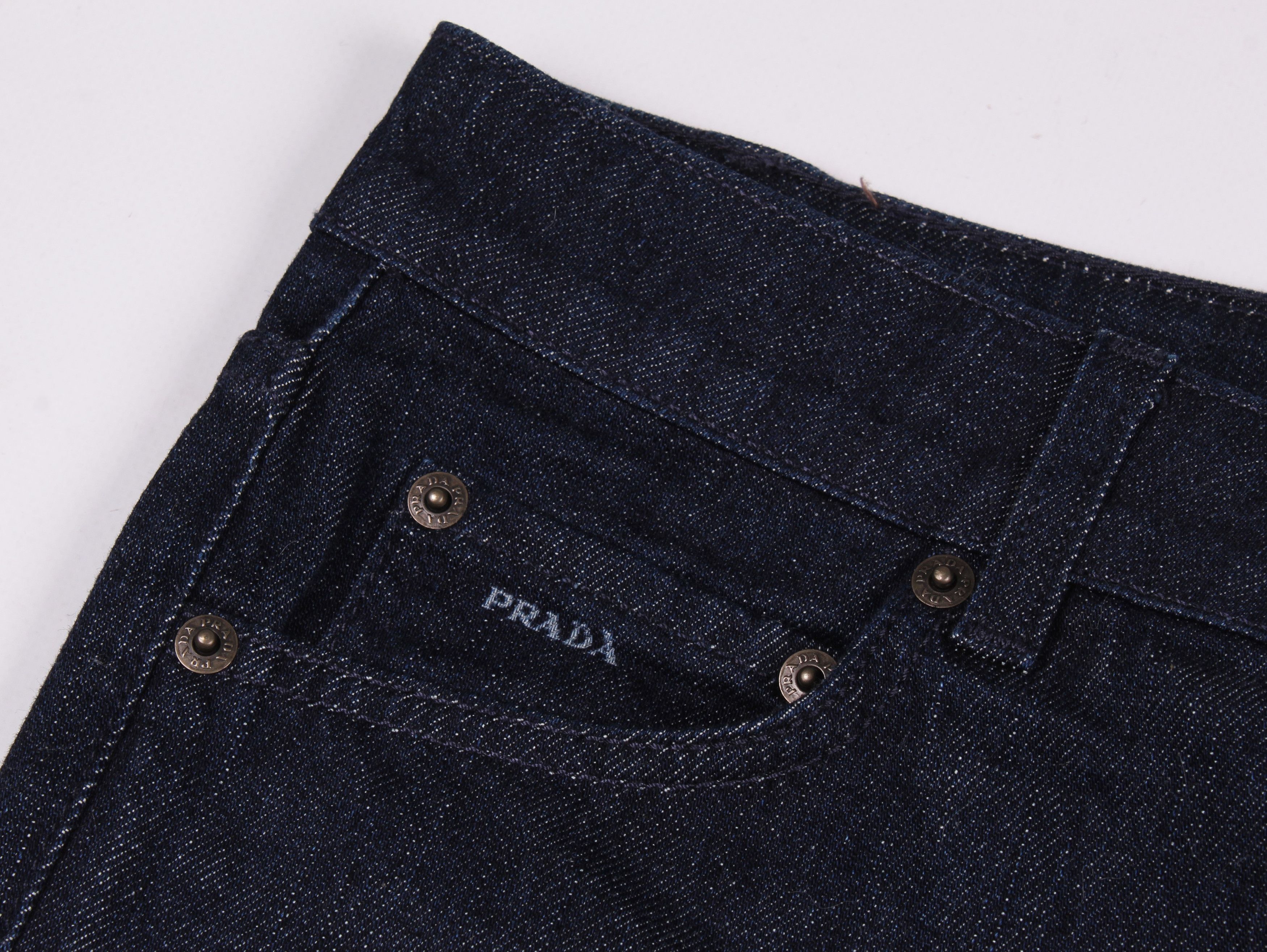 Prada Vintage Prada Small Logo Denim Jeans Size 30" / US 8 / IT 44 - 3 Thumbnail