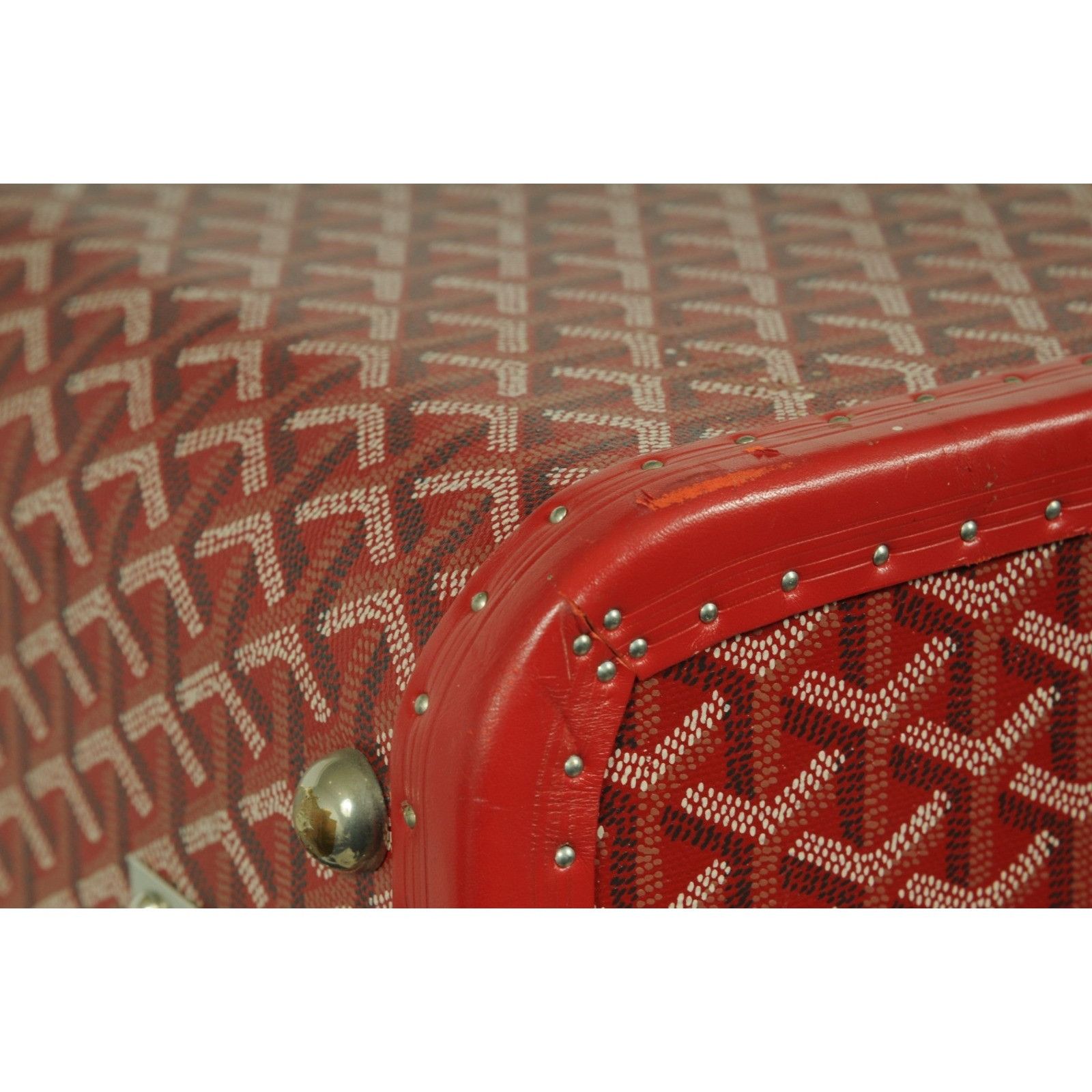 Goyard Rouge Red Compartmented Travel Trunk Palladium Carry Size ONE SIZE - 13 Thumbnail