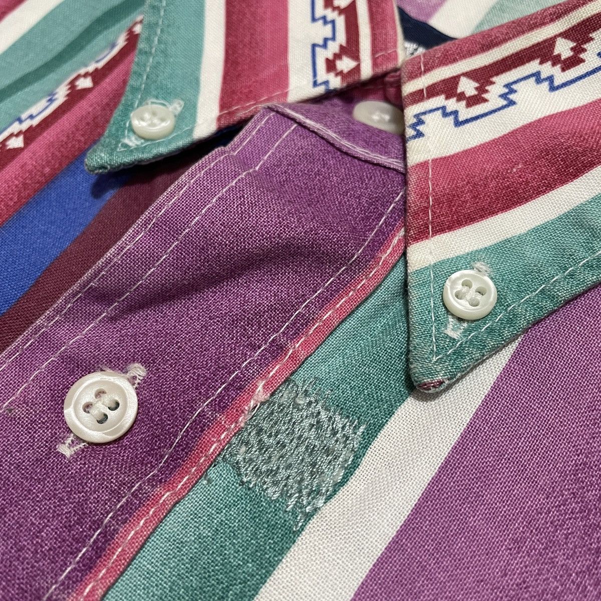 Wrangler 90s Wrangler Brushpopper Aztec Pattern Western Shirt Size US XL / EU 56 / 4 - 3 Thumbnail