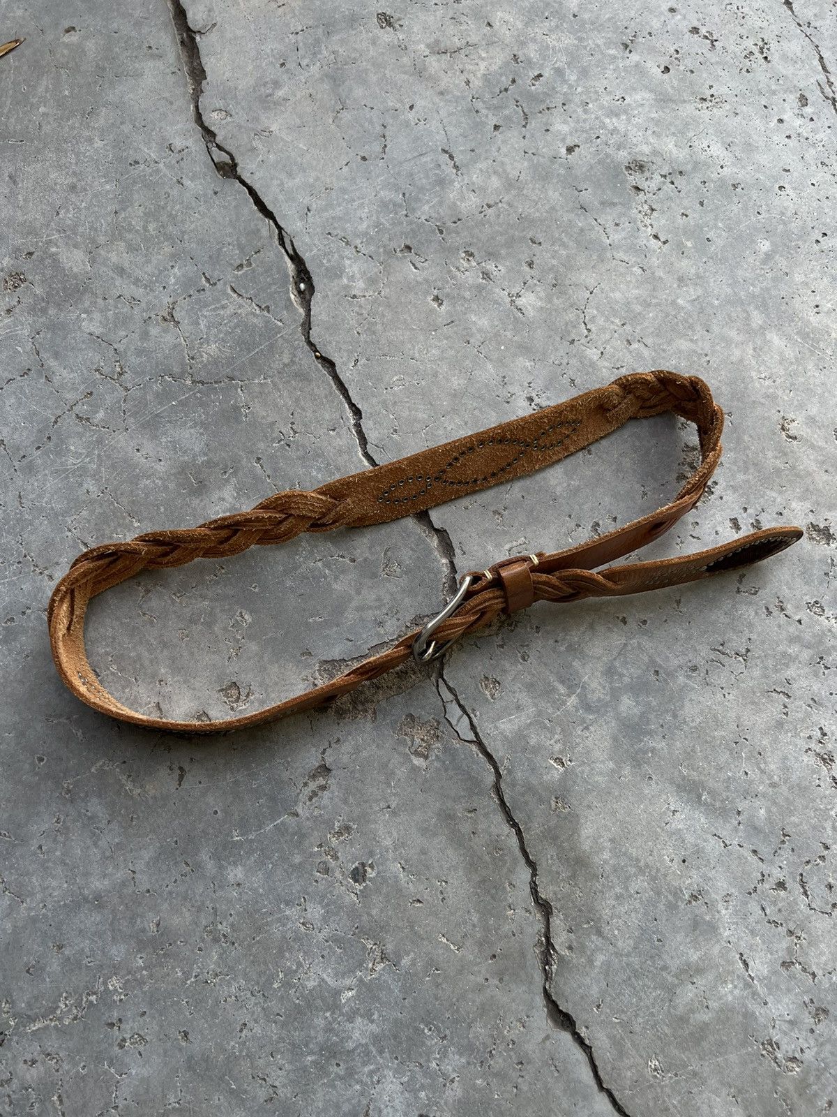 Leather SOLD* Vintage Studded Leather Belt Size 34 - 5 Thumbnail
