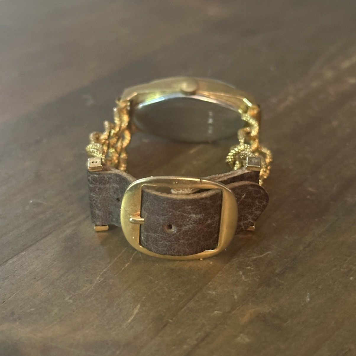 Vintage Vintage Lucerne gold tone chain and leather band watch Size ONE SIZE - 9 Thumbnail