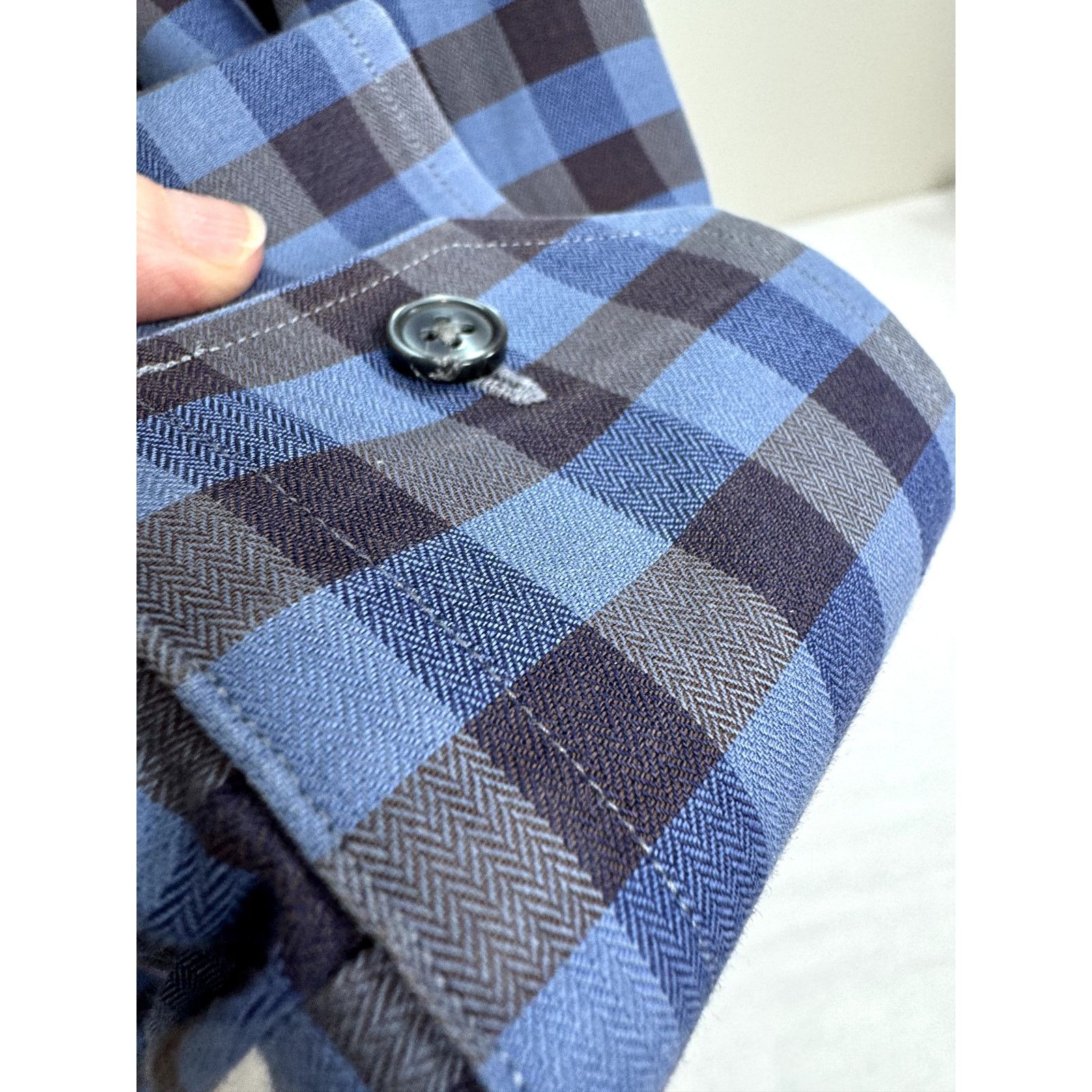Other MSL Men's Checkered Button Down Shirt Blue 100% Cotton XL Size US XL / EU 56 / 4 - 8 Thumbnail