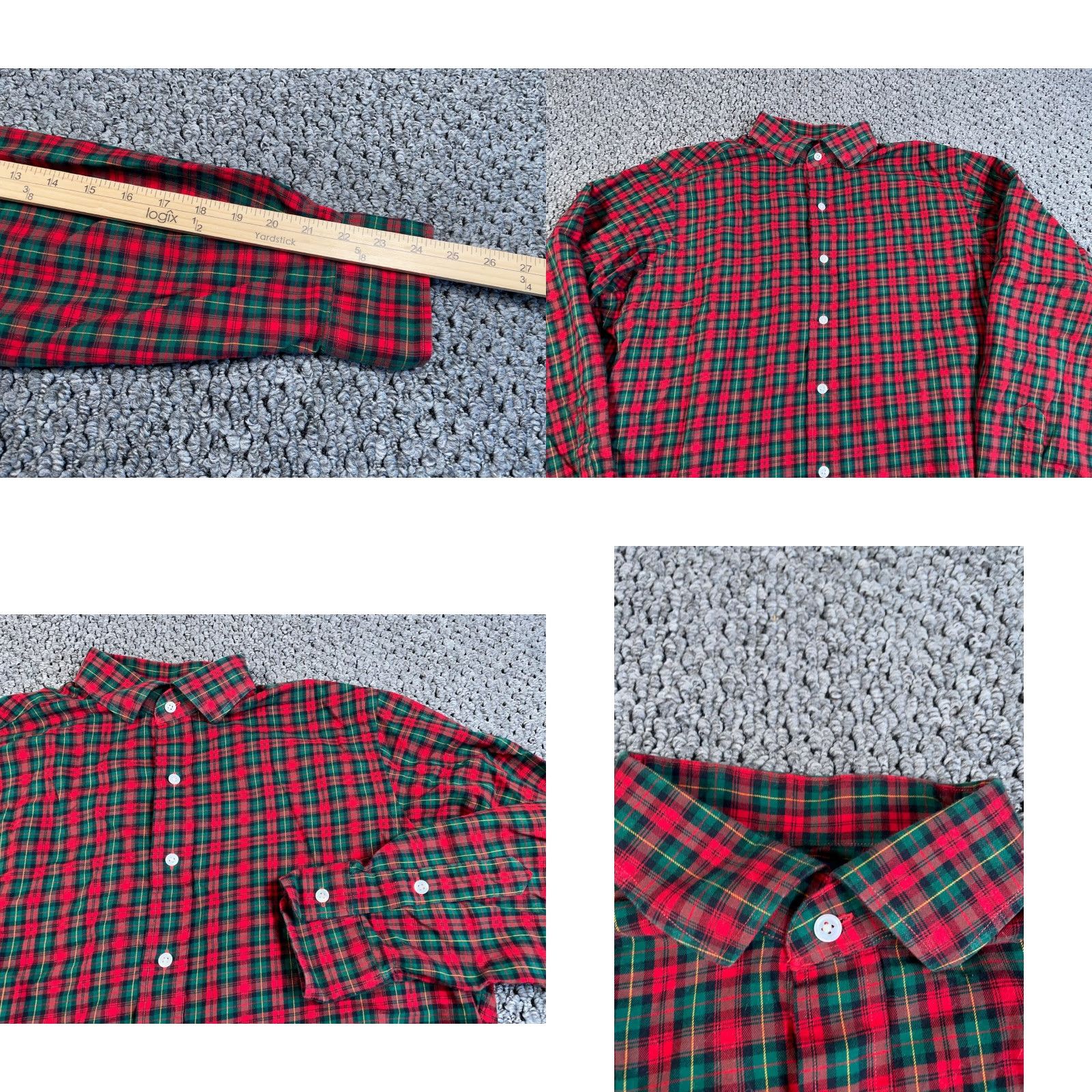 Polo Ralph Lauren Polo Ralph Lauren Shirt Adult Large Red Green Tartan Plaid Cotton Regent Fit Size US L / EU 52-54 / 3 - 8 Thumbnail