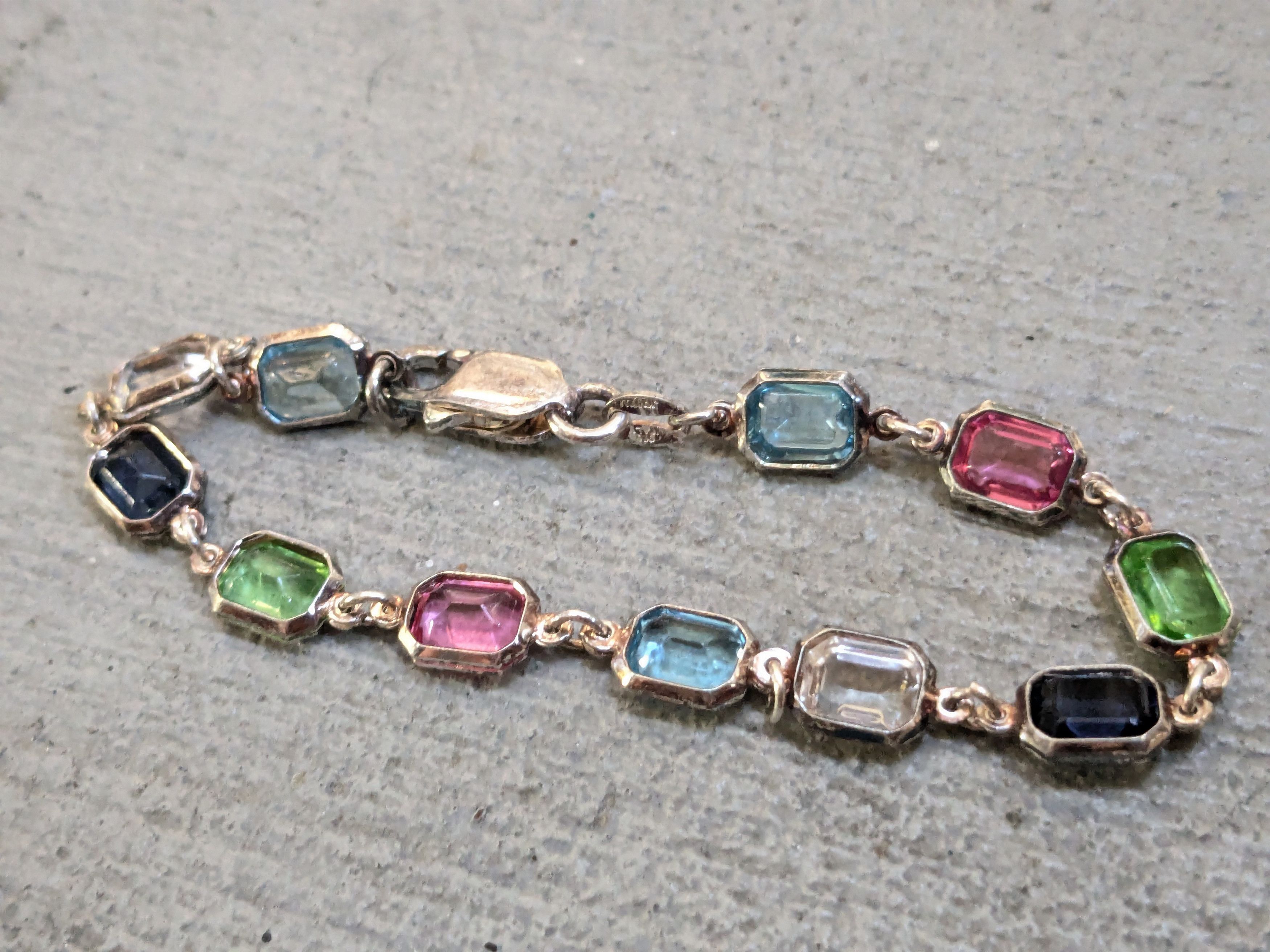Jewelry × Vintage Vintage Sterling Silver Bracelet Rectangle Chain 7.5" Y2K Size ONE SIZE - 7 Thumbnail
