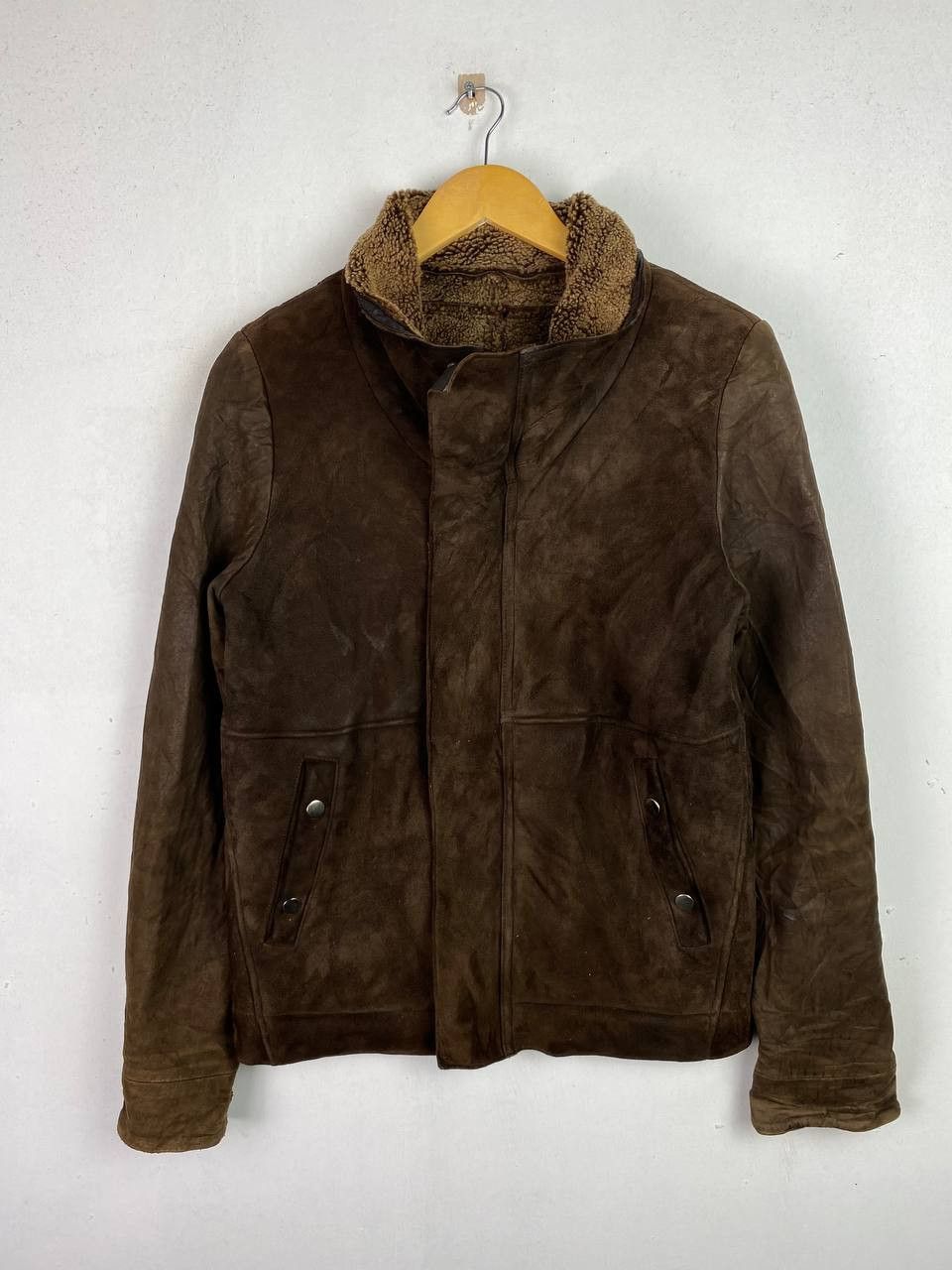 Leather vintage okiraku lamb leather jacket fur lining ideal zipper Size US S / EU 44-46 / 1 - 1 Thumbnail
