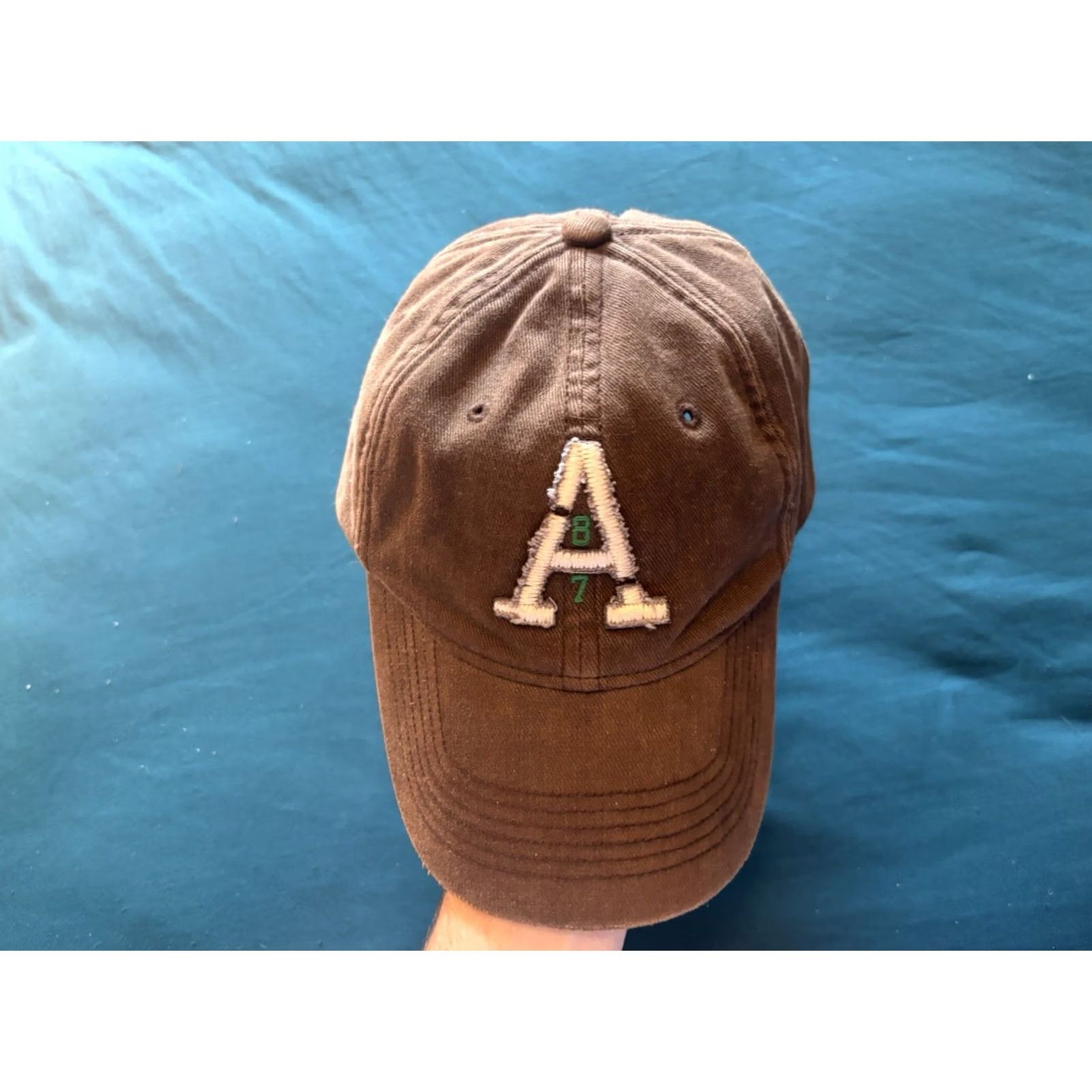 Aeropostale VINTAGE Aeropostale Hat Baseball Cap Large XL Brown Fitted Aero A 87 Y2K 2000s Mens Size ONE SIZE - 7 Thumbnail