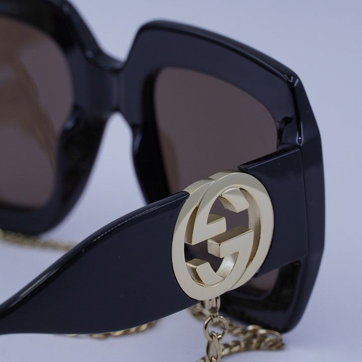 Gucci Gucci GG1022S 005 Sunglasses Black Square Frame Size ONE SIZE - 6 Thumbnail